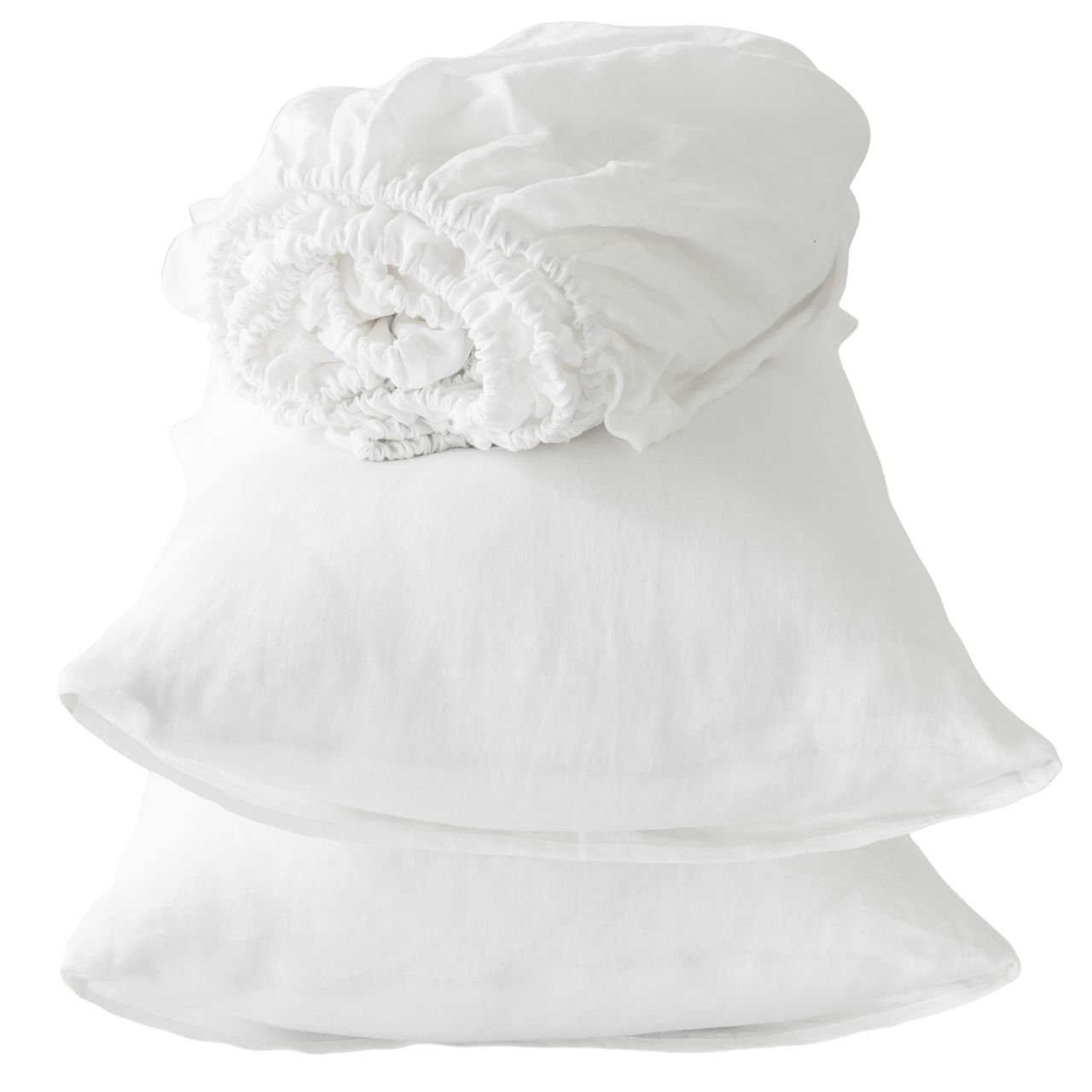 Four Piece Ivory Linen Sheet Set-Bed Sheets-DECOROLALA