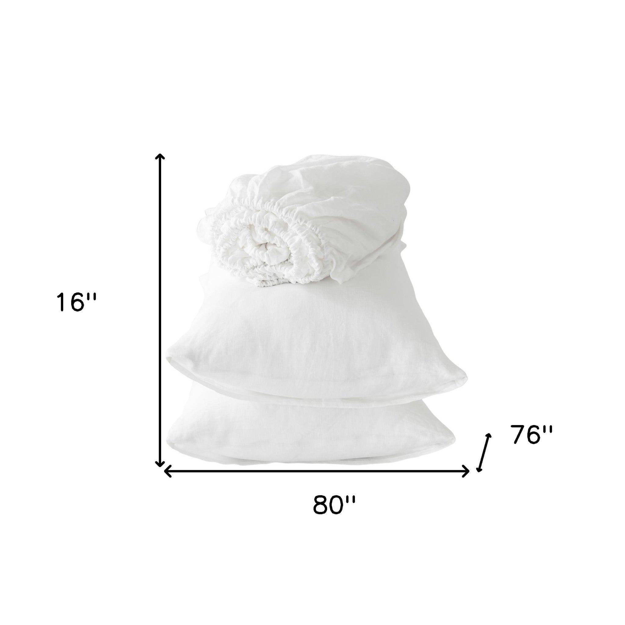 Four Piece Ivory Linen Sheet Set-Bed Sheets-DECOROLALA