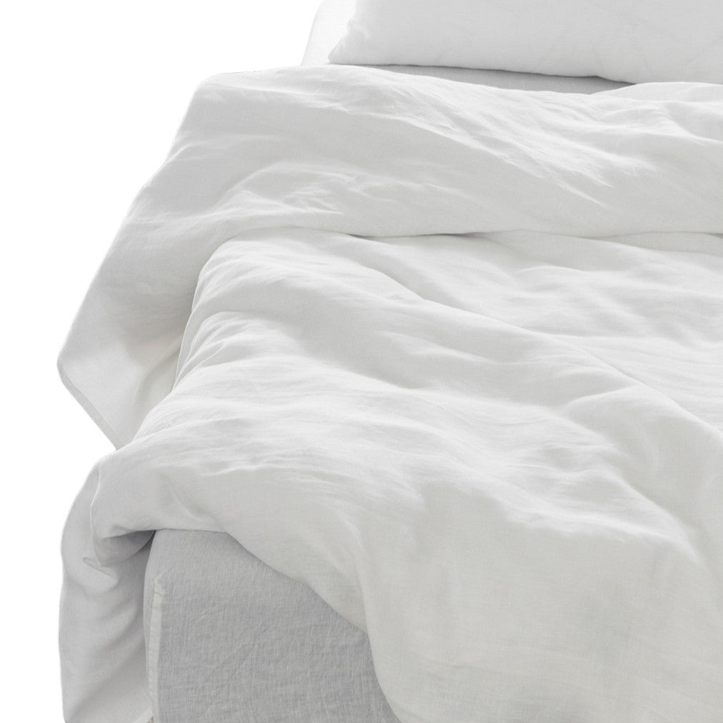 Four Piece Ivory Linen Sheet Set-Bed Sheets-DECOROLALA