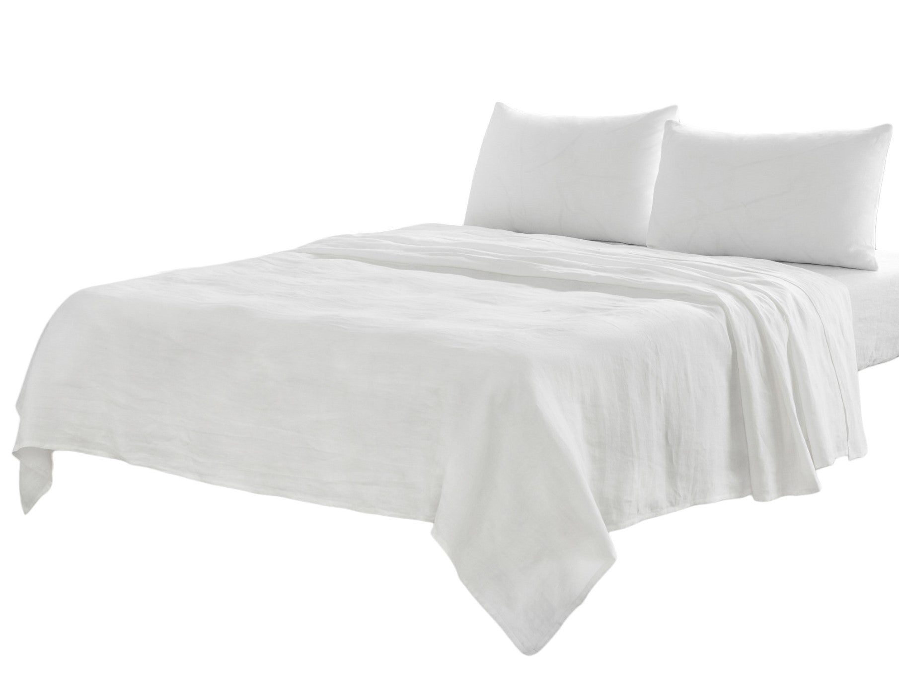 Four Piece Ivory Linen Sheet Set-Bed Sheets-DECOROLALA