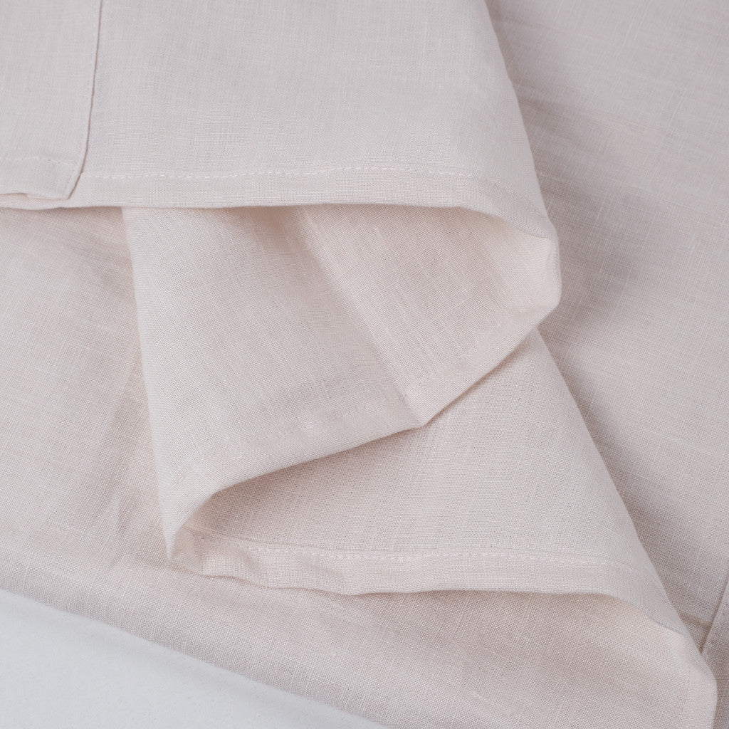 Light Pink Linen King Flat Sheet-Bed Sheets-DECOROLALA