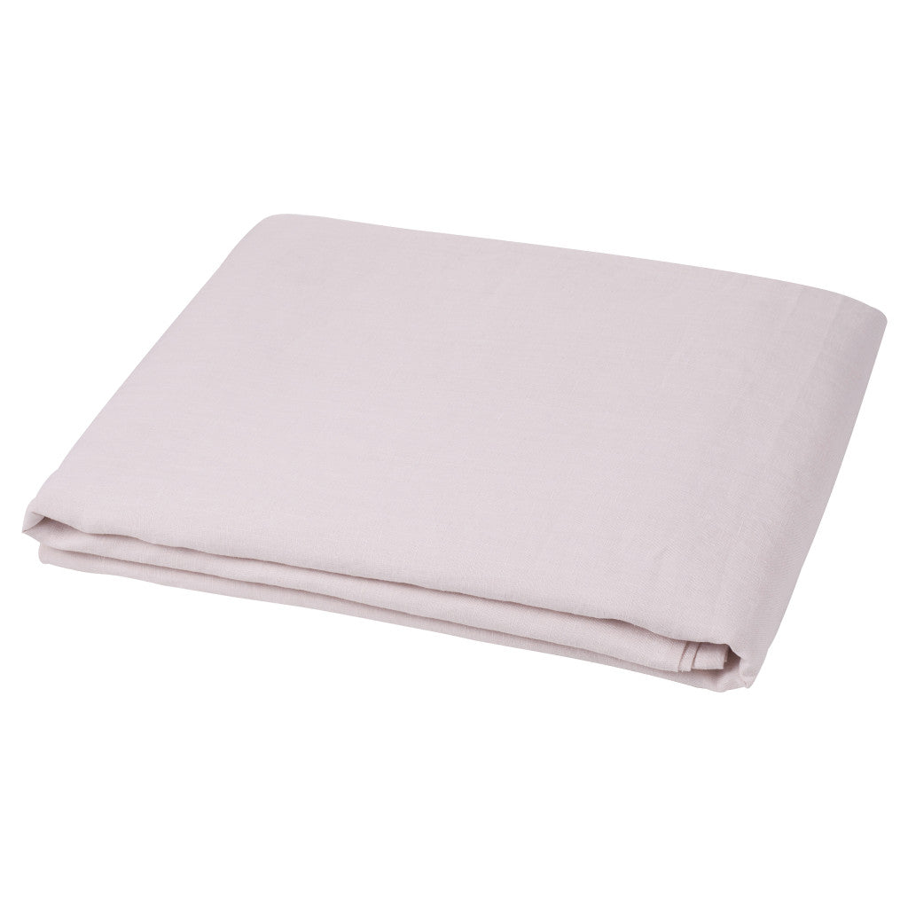 Light Pink Linen King Flat Sheet-Bed Sheets-DECOROLALA