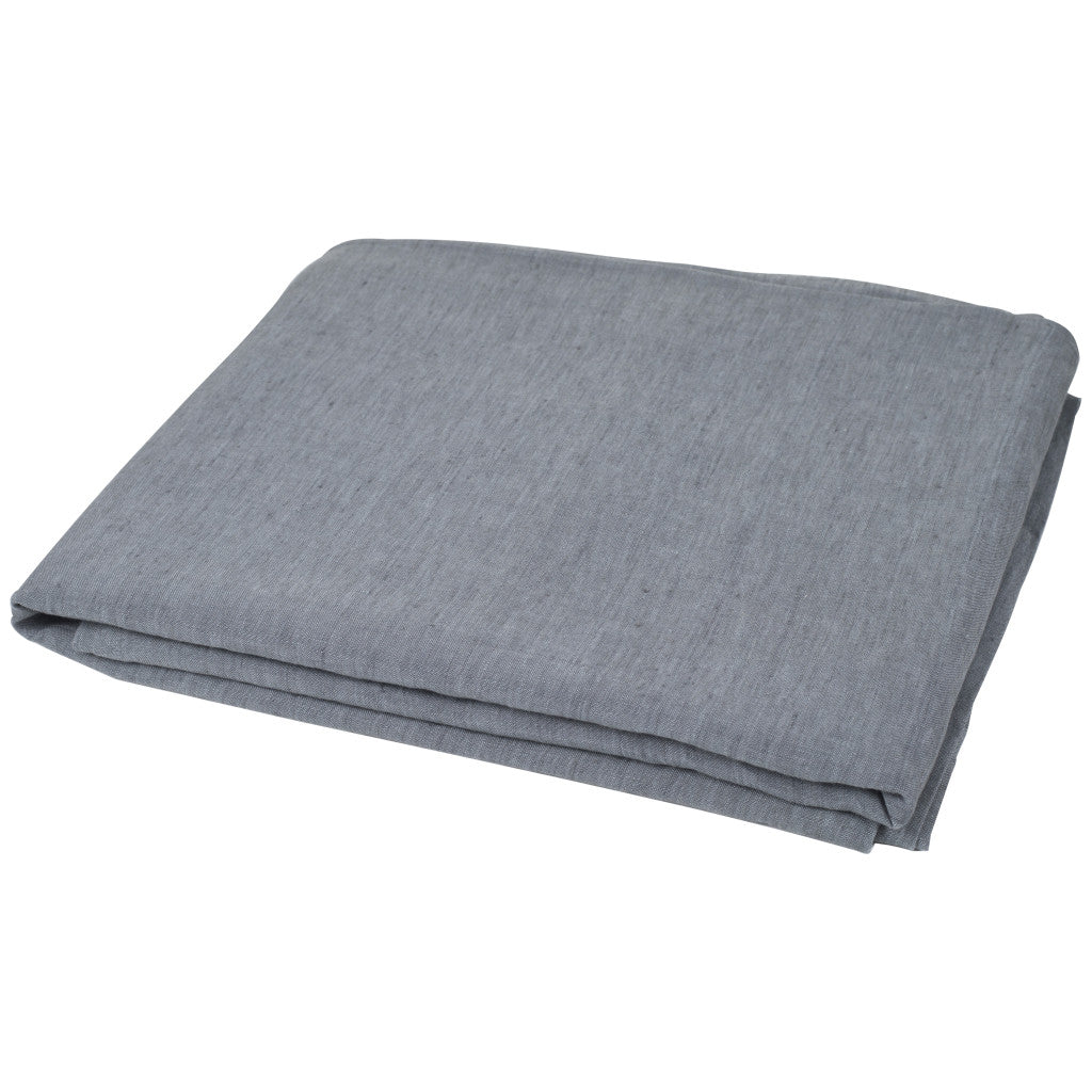 Slate Gray Linen King Flat Sheet-Bed Sheets-DECOROLALA