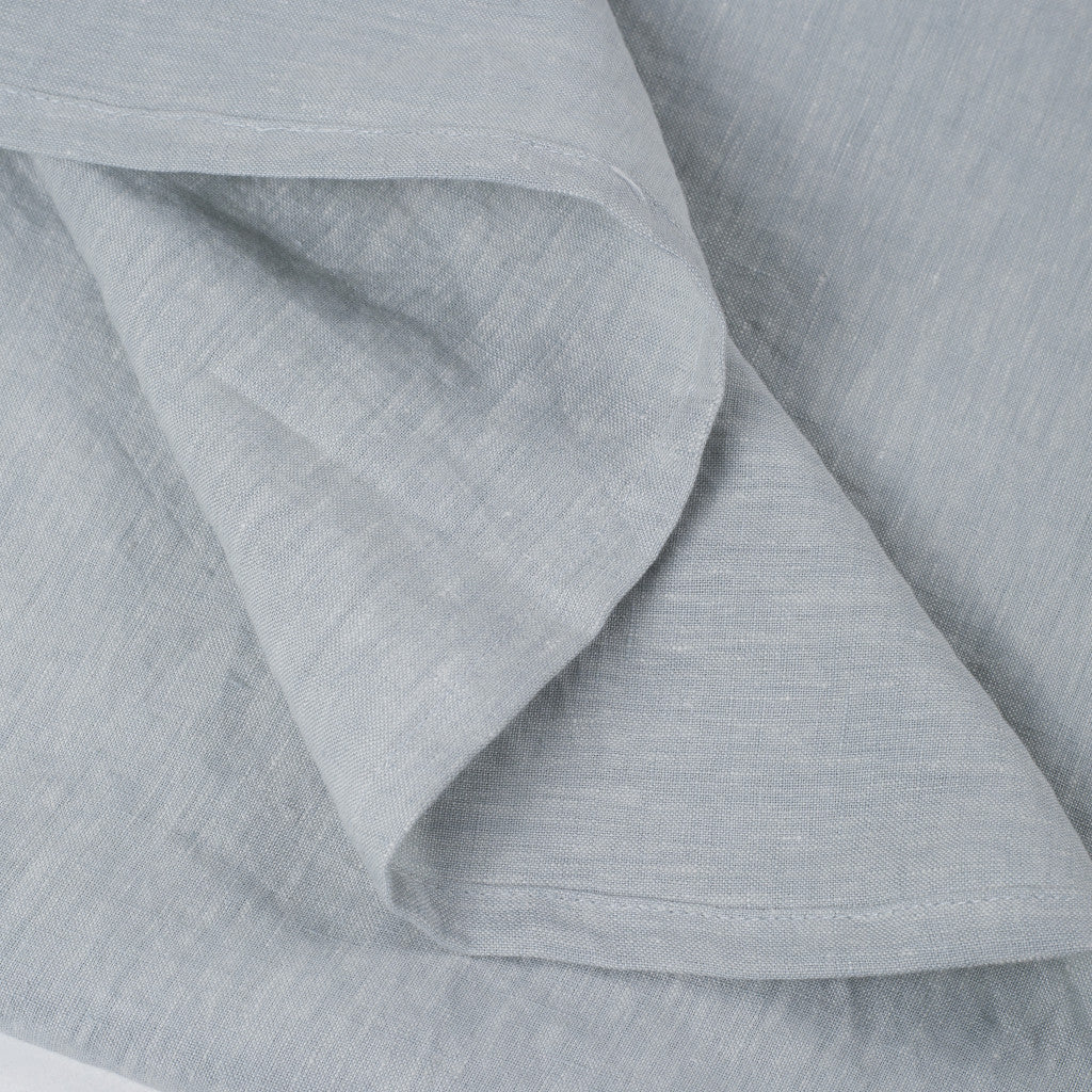 Blue Linen Full Double Flat Sheet-Bed Sheets-DECOROLALA