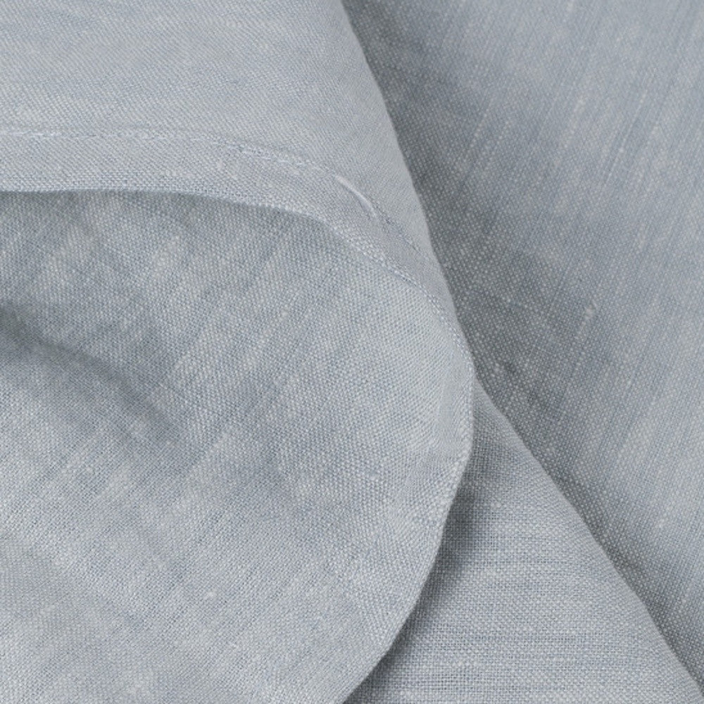Blue Linen Full Double Flat Sheet-Bed Sheets-DECOROLALA