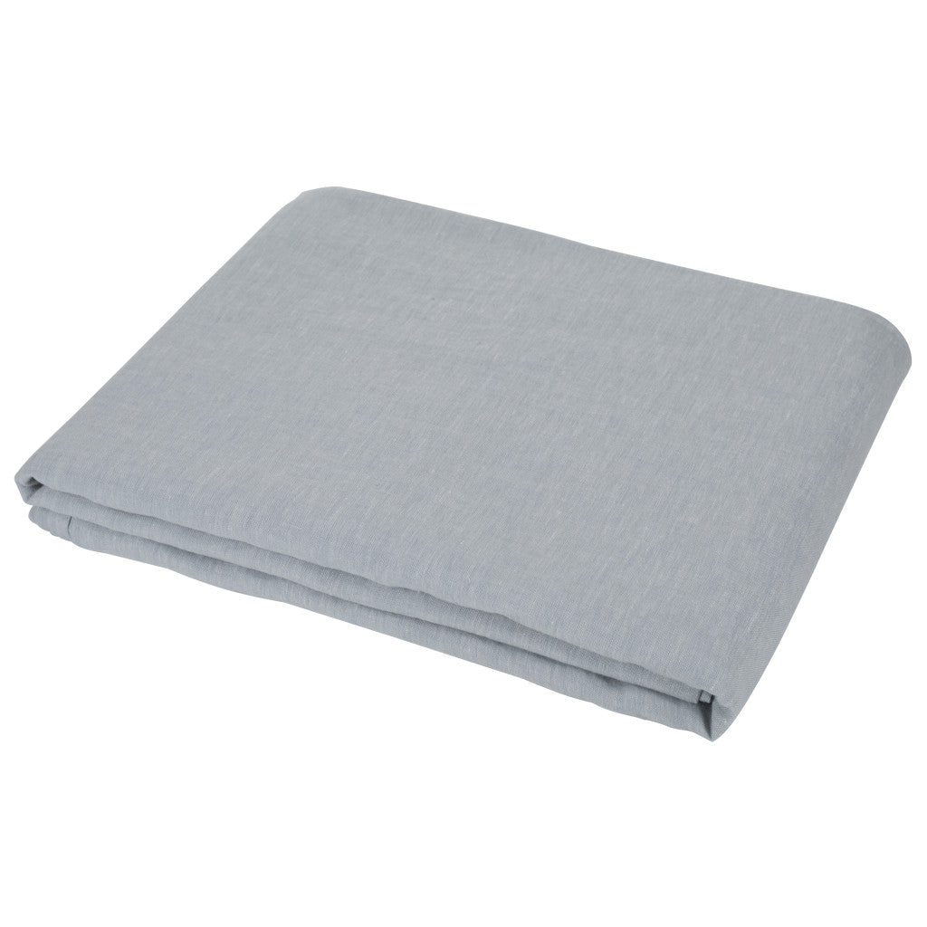 Blue Linen King Flat Sheet-Bed Sheets-DECOROLALA