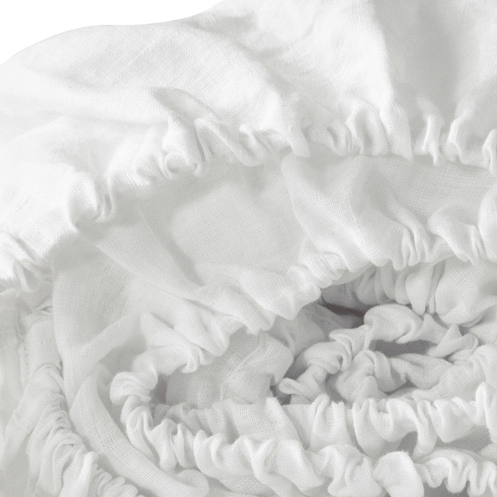 Ivory Linen Queen Fitted sheet-Bed Sheets-DECOROLALA