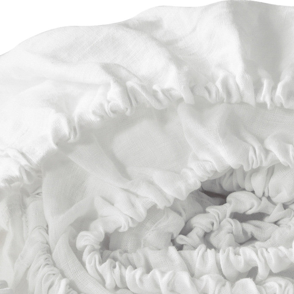 Ivory Linen Queen Fitted sheet-Bed Sheets-DECOROLALA