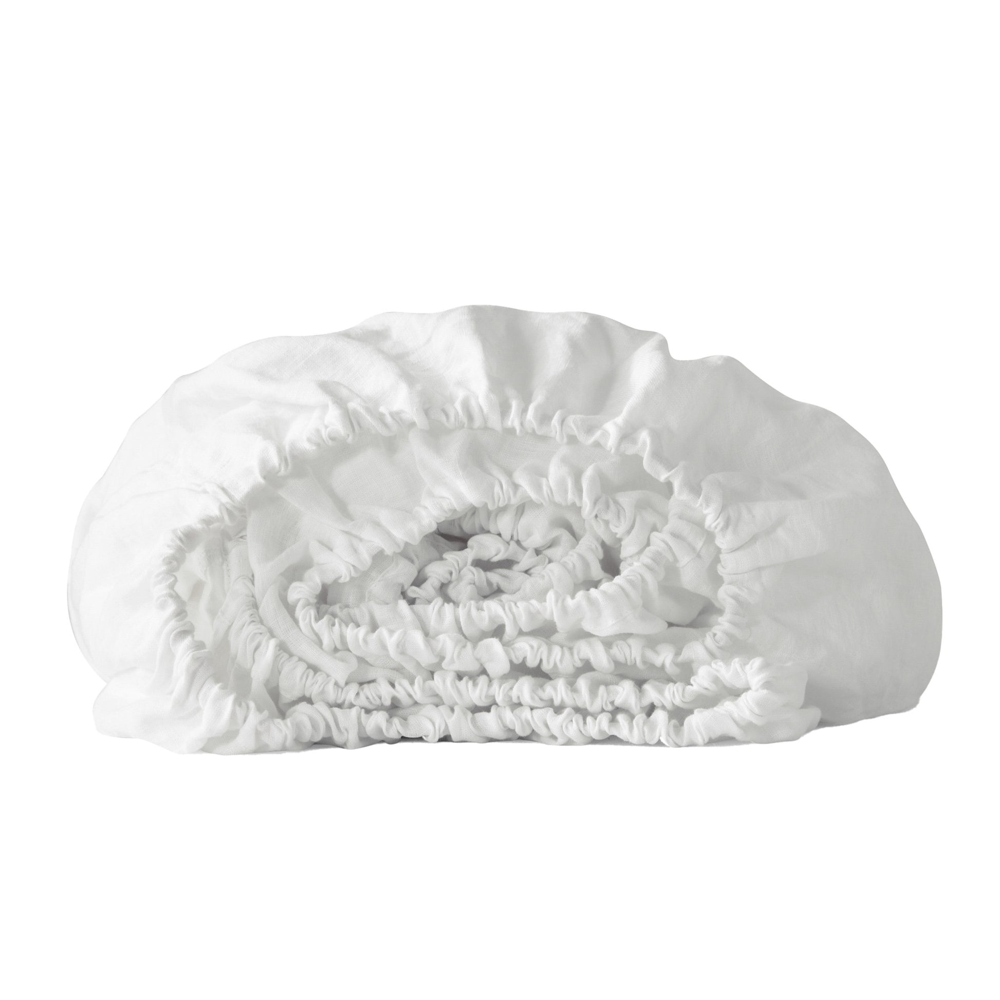 Ivory Linen King Fitted sheet-Bed Sheets-DECOROLALA