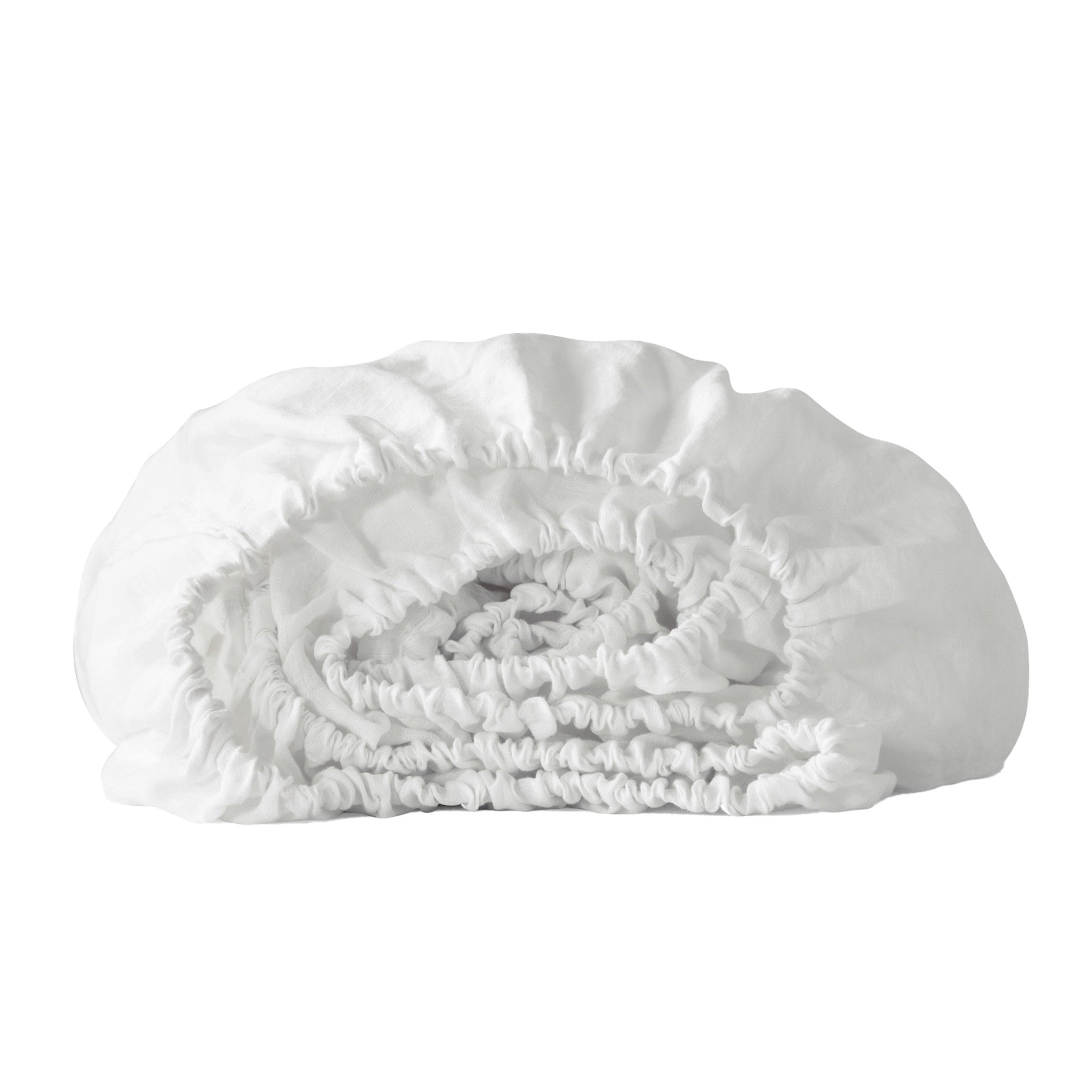 Ivory Linen King Fitted sheet-Bed Sheets-DECOROLALA