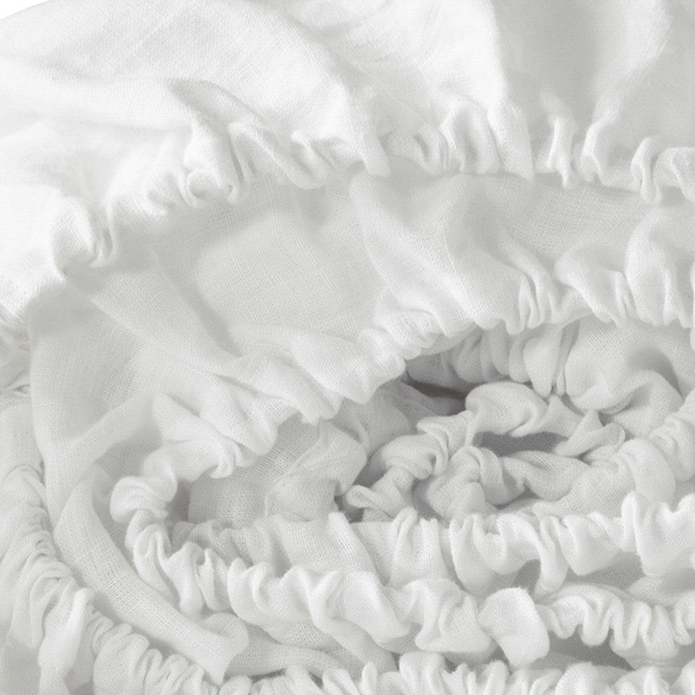 Ivory Linen King Fitted sheet-Bed Sheets-DECOROLALA