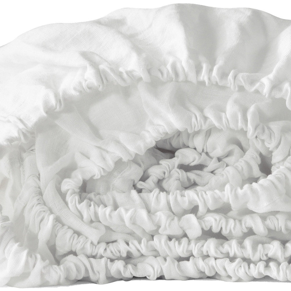 Ivory Linen King Fitted sheet-Bed Sheets-DECOROLALA