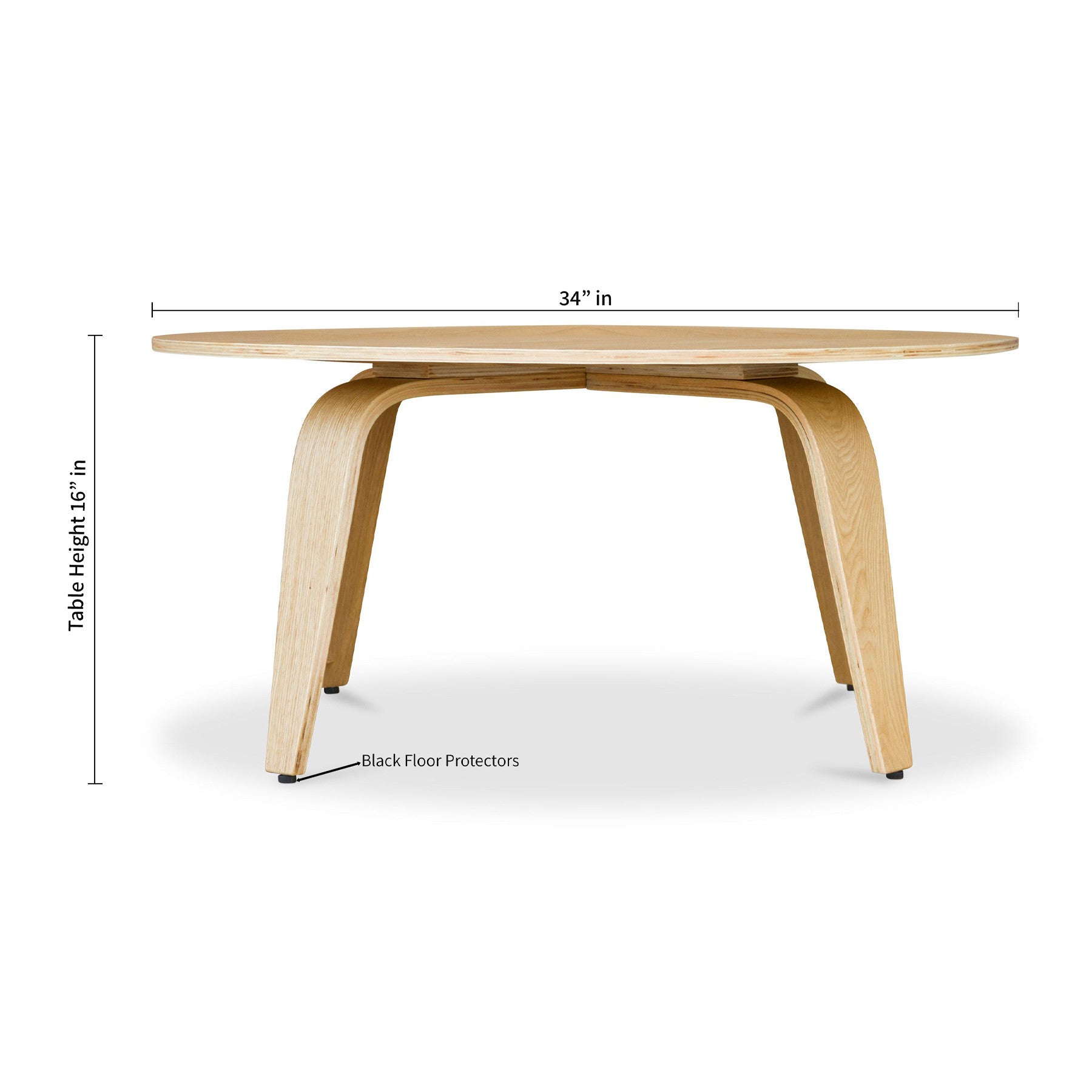 34" Natural Round Coffee Table-7