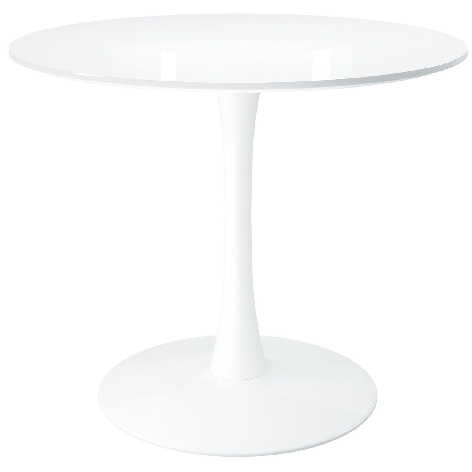 36" White Metal Dining Table-Dining Tables-DECOROLALA