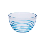 Clear and Blue Four Piece Swirl Acrylic Service For Four Bowl Set-Dinnerware-DECOROLALA