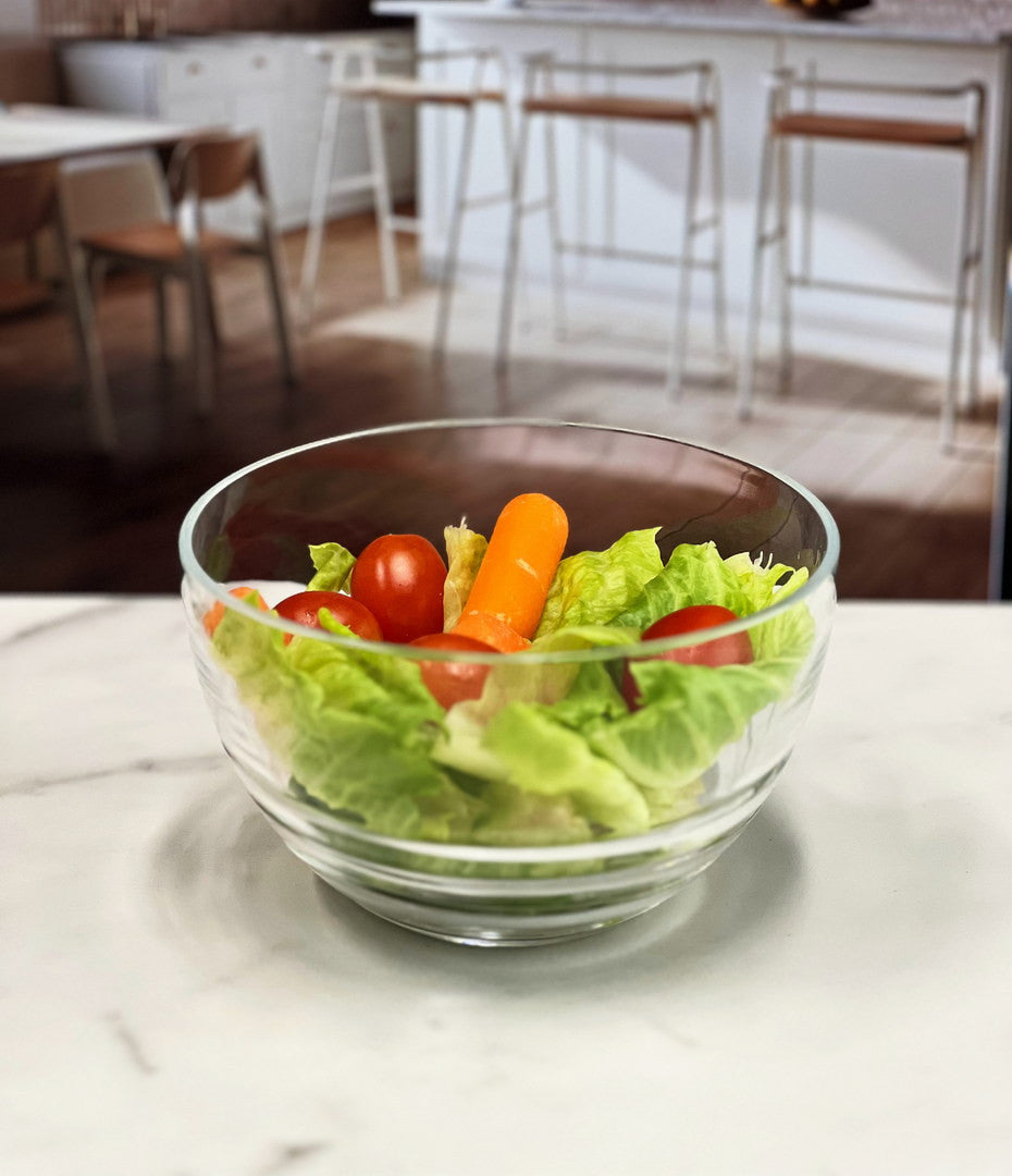 Clear Four Piece Round Swirl Acrylic Service For Four Bowl Set-Dinnerware-DECOROLALA