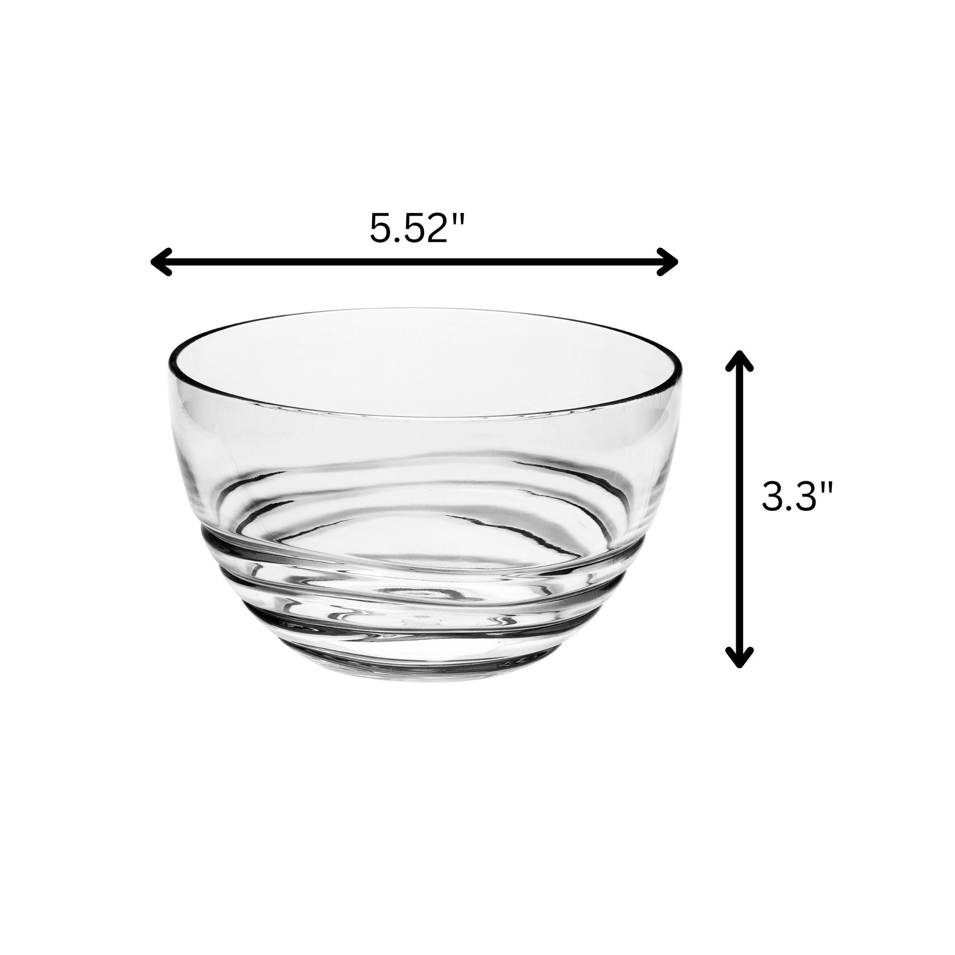 Clear Four Piece Round Swirl Acrylic Service For Four Bowl Set-Dinnerware-DECOROLALA