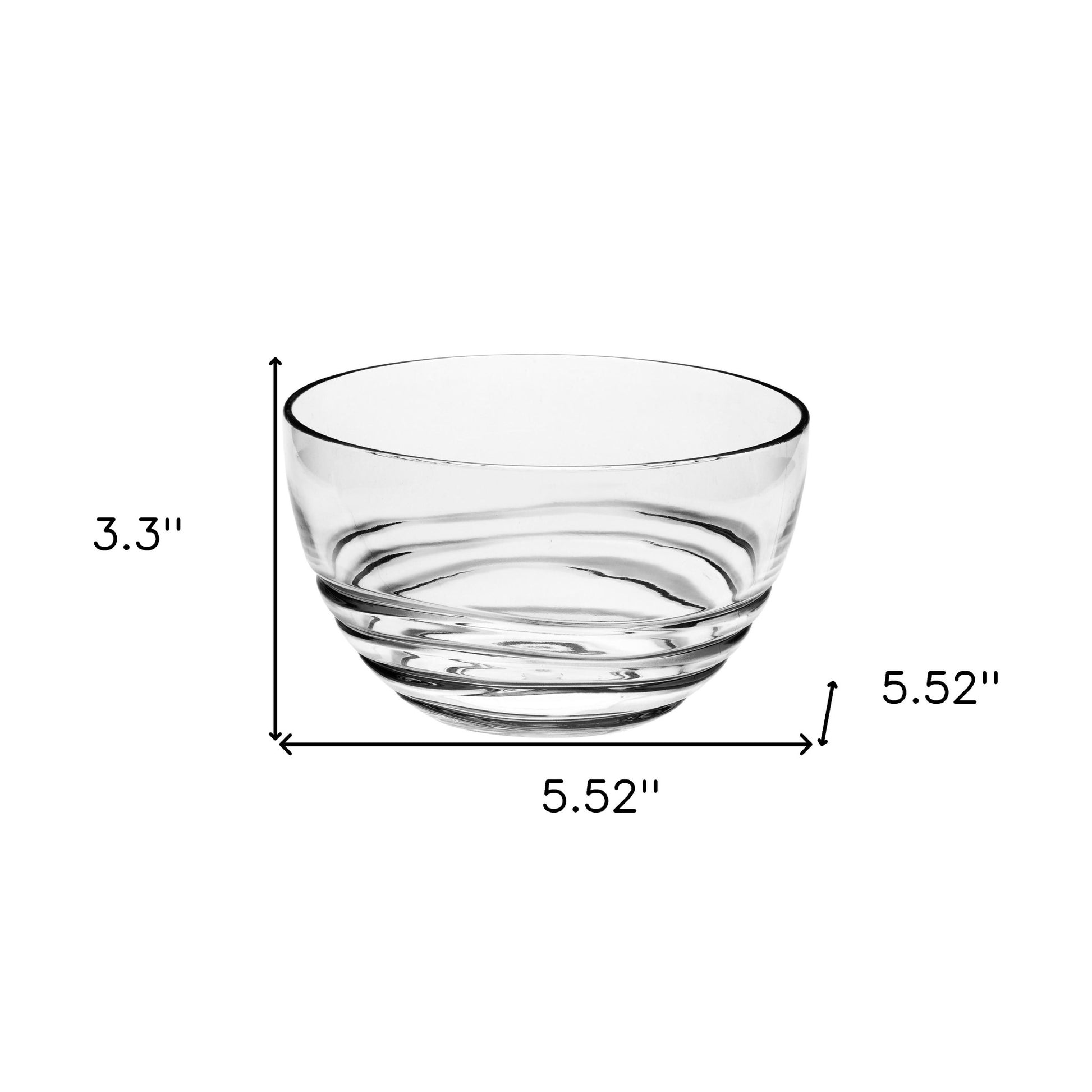 Clear Four Piece Round Swirl Acrylic Service For Four Bowl Set-Dinnerware-DECOROLALA