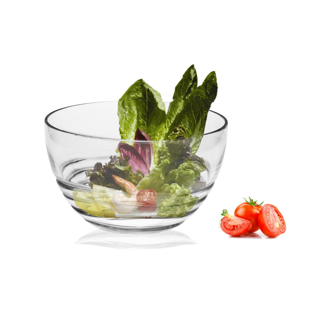 Clear Four Piece Round Swirl Acrylic Service For Four Bowl Set-Dinnerware-DECOROLALA