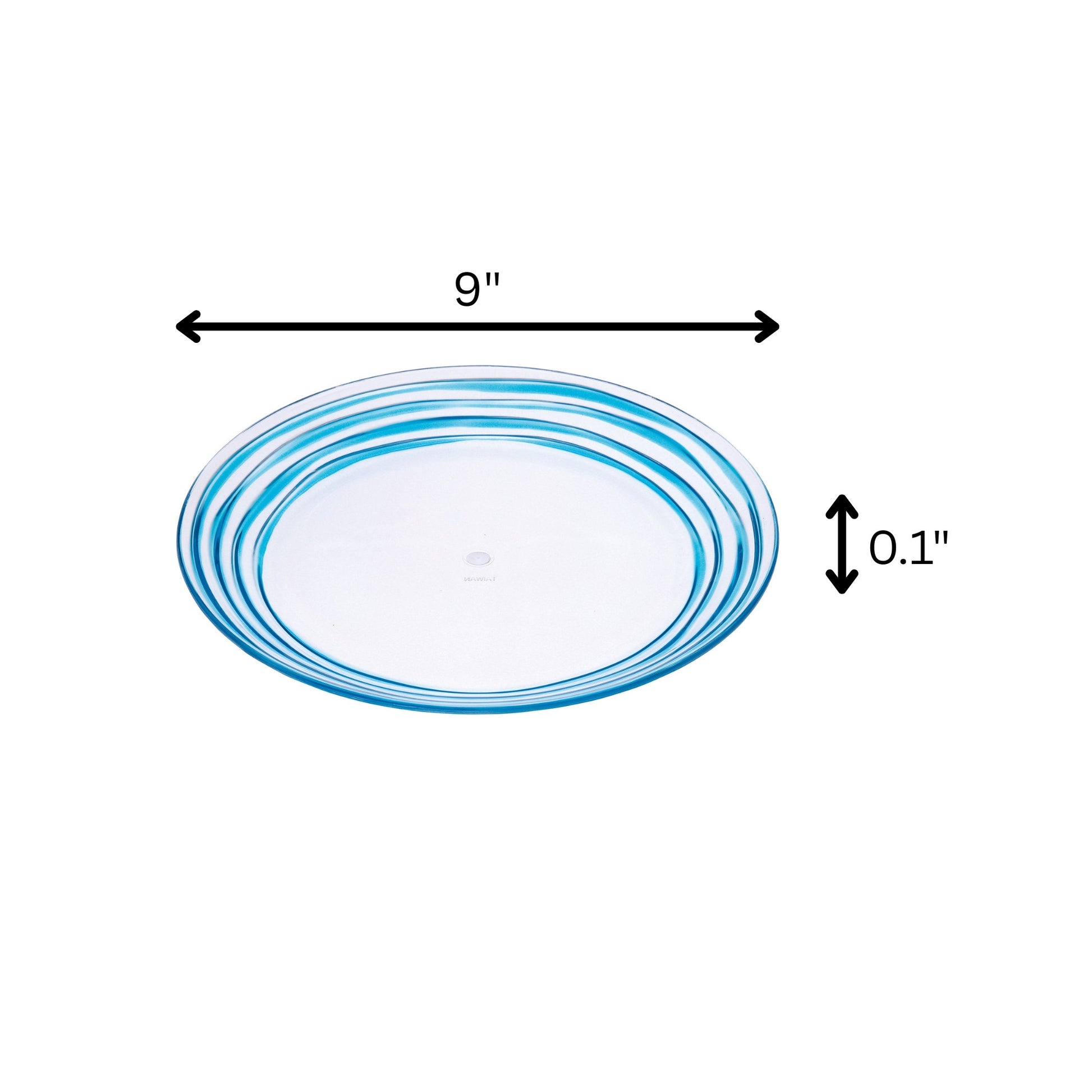 Blue Four Piece Round Swirl Acrylic Service For Four Salad Plate Set-Dinnerware-DECOROLALA