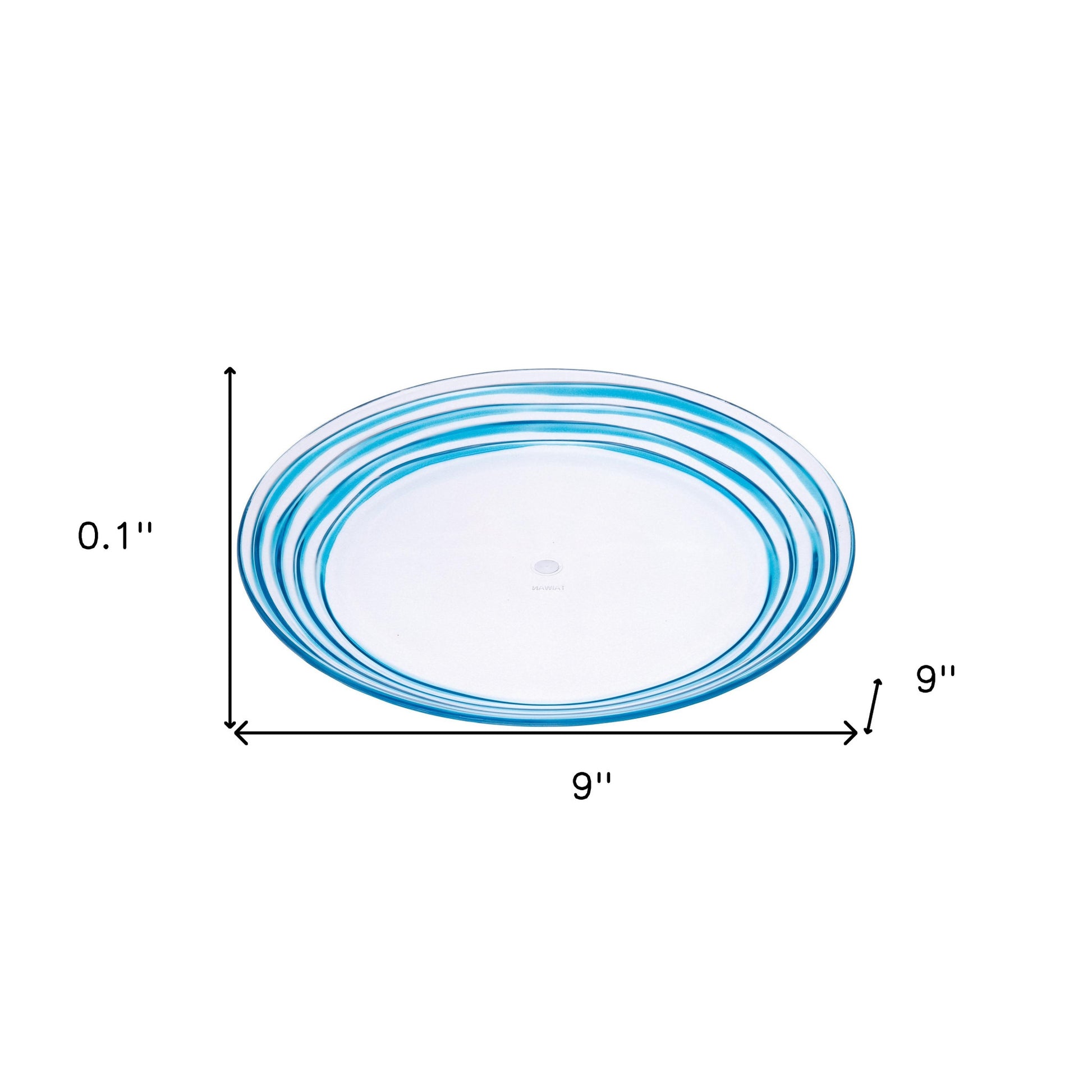 Blue Four Piece Round Swirl Acrylic Service For Four Salad Plate Set-Dinnerware-DECOROLALA