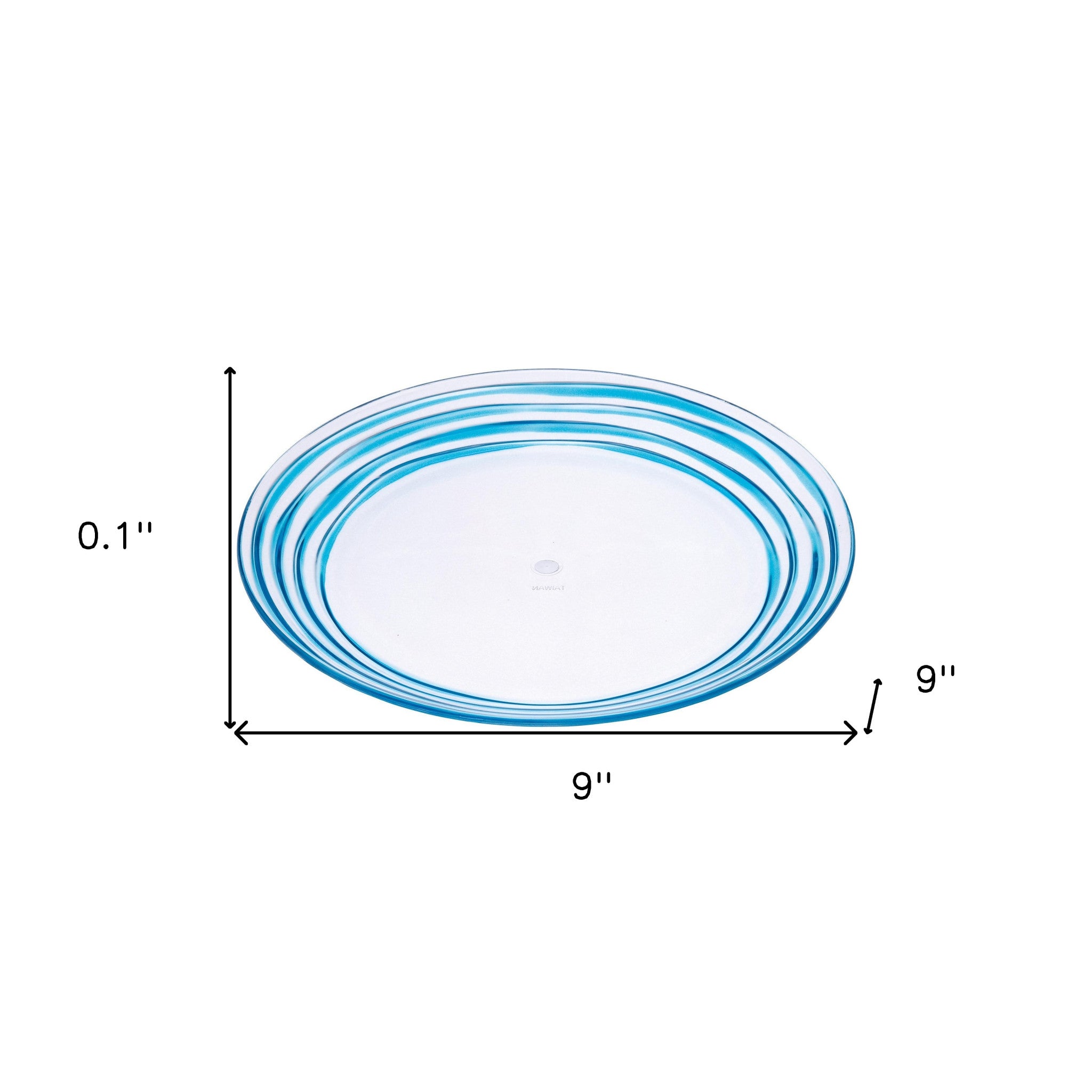 Blue Four Piece Round Swirl Acrylic Service For Four Salad Plate Set-Dinnerware-DECOROLALA