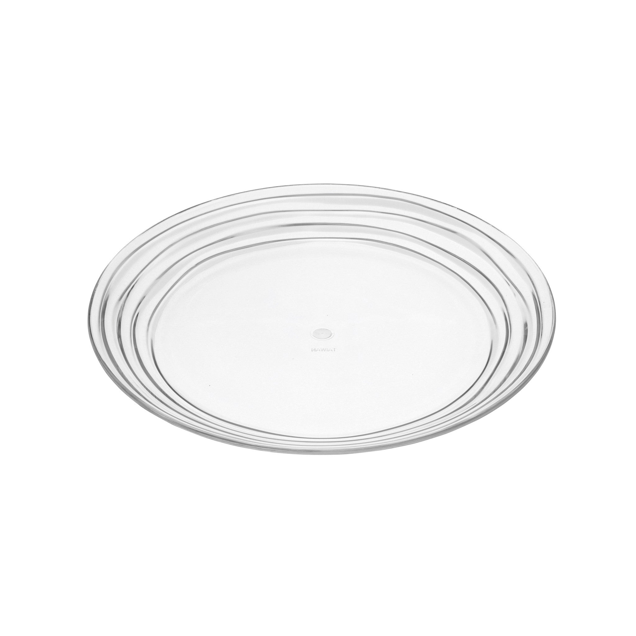 Clear Four Piece Round Swirl Acrylic Service For Four Salad Plate Set-Dinnerware-DECOROLALA