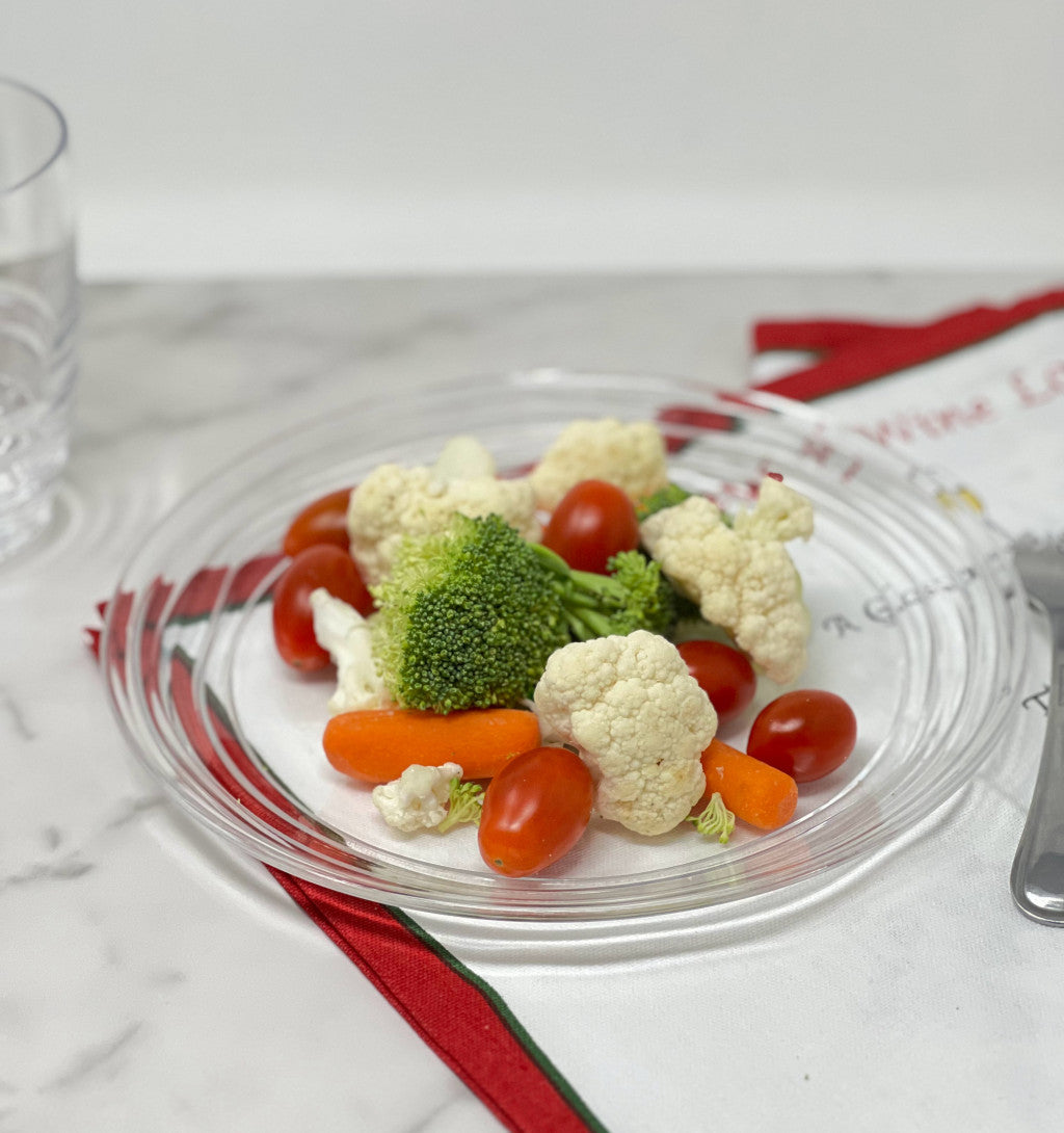 Clear Four Piece Round Swirl Acrylic Service For Four Salad Plate Set-Dinnerware-DECOROLALA