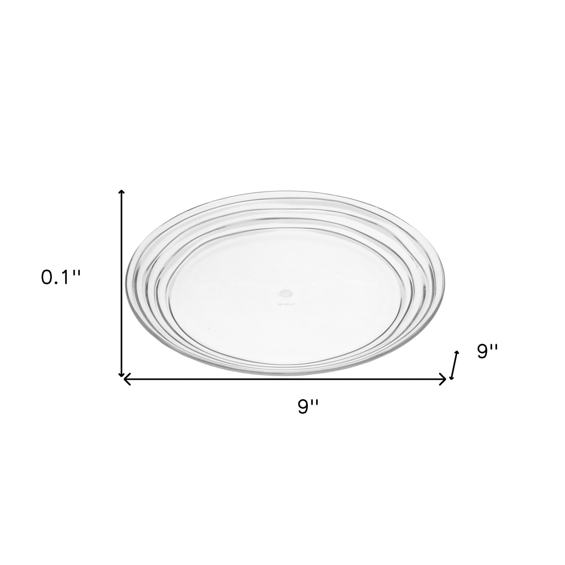 Clear Four Piece Round Swirl Acrylic Service For Four Salad Plate Set-Dinnerware-DECOROLALA