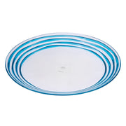 Clear and Blue Four Piece Swirl Acrylic Service For Four Dinner Plate Set-Dinnerware-DECOROLALA