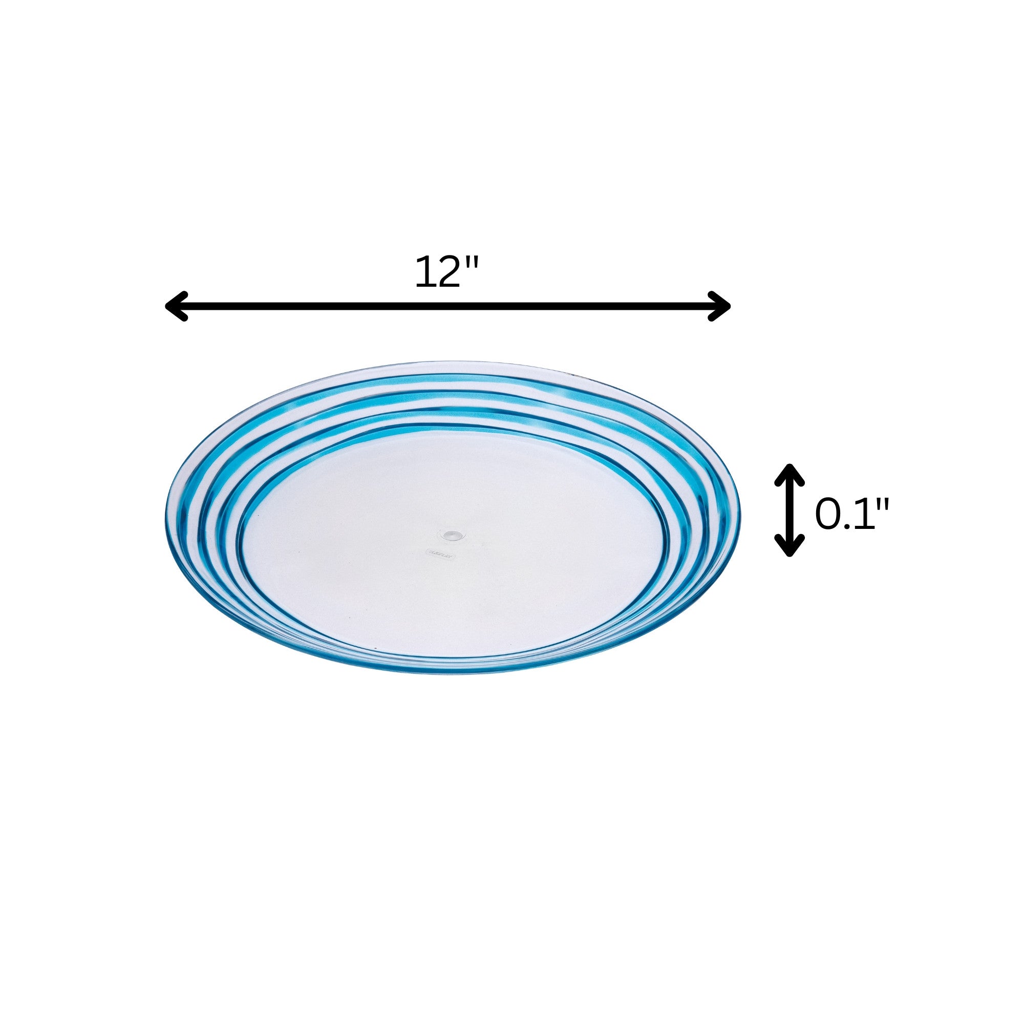 Clear and Blue Four Piece Swirl Acrylic Service For Four Dinner Plate Set-Dinnerware-DECOROLALA