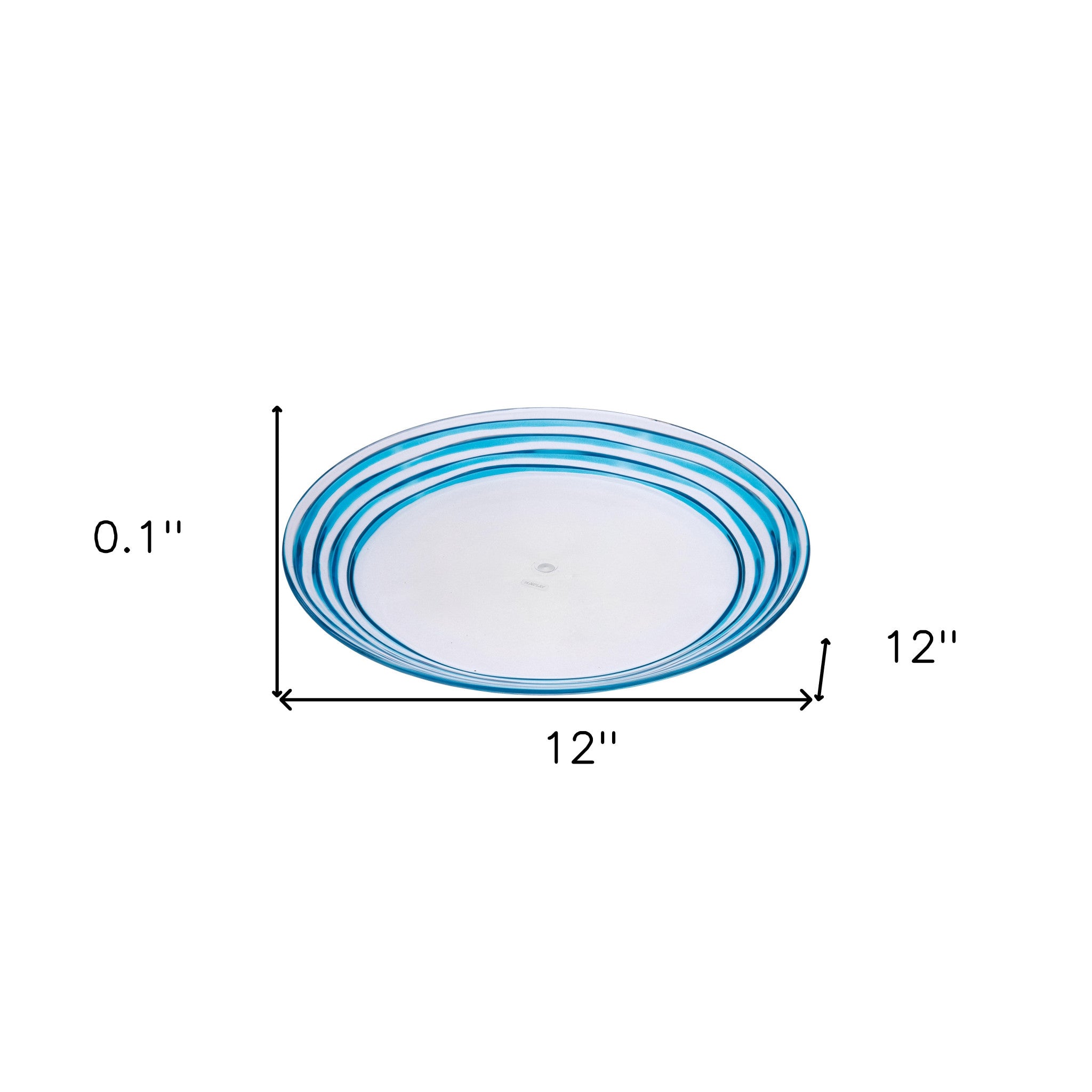 Clear and Blue Four Piece Swirl Acrylic Service For Four Dinner Plate Set-Dinnerware-DECOROLALA