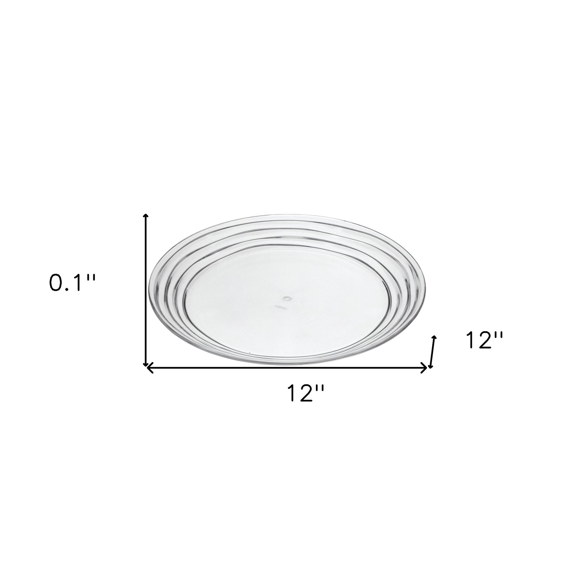Clear Four Piece Round Swirl Acrylic Service For Four Dinner Plate Set-Dinnerware-DECOROLALA