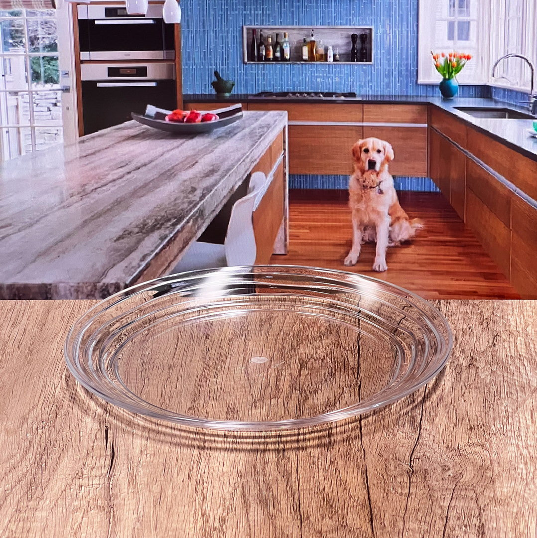 Clear Four Piece Round Swirl Acrylic Service For Four Dinner Plate Set-Dinnerware-DECOROLALA