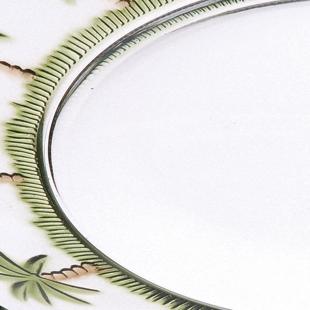 Clear and Green Four Piece Palm Tree Acrylic Service For Four Dinner Plate Set-Dinnerware-DECOROLALA