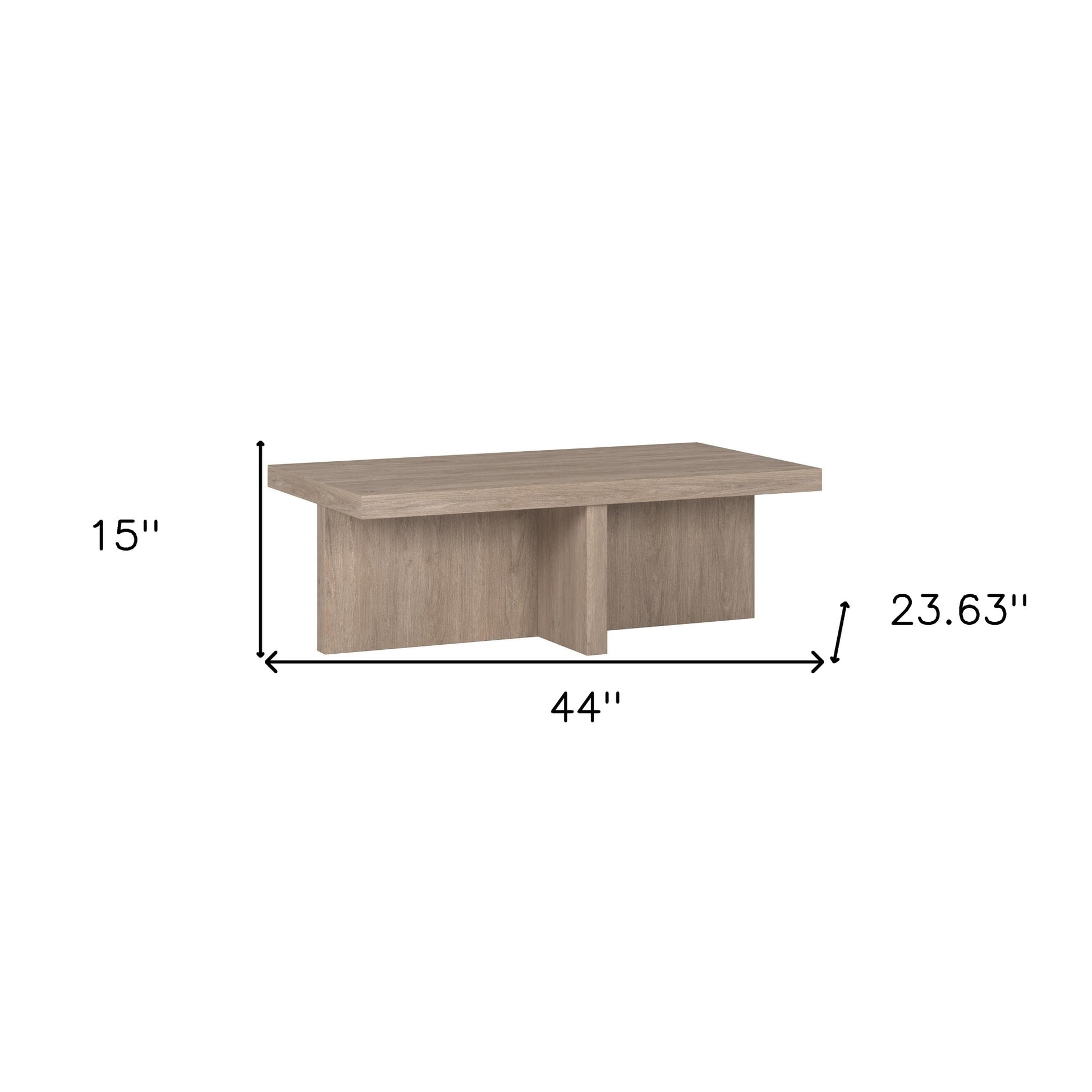 44" Gray Coffee Table-Coffee Tables-DECOROLALA