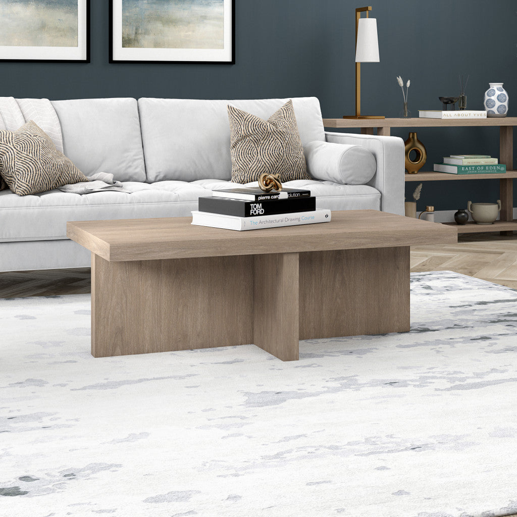 44" Gray Coffee Table-Coffee Tables-DECOROLALA