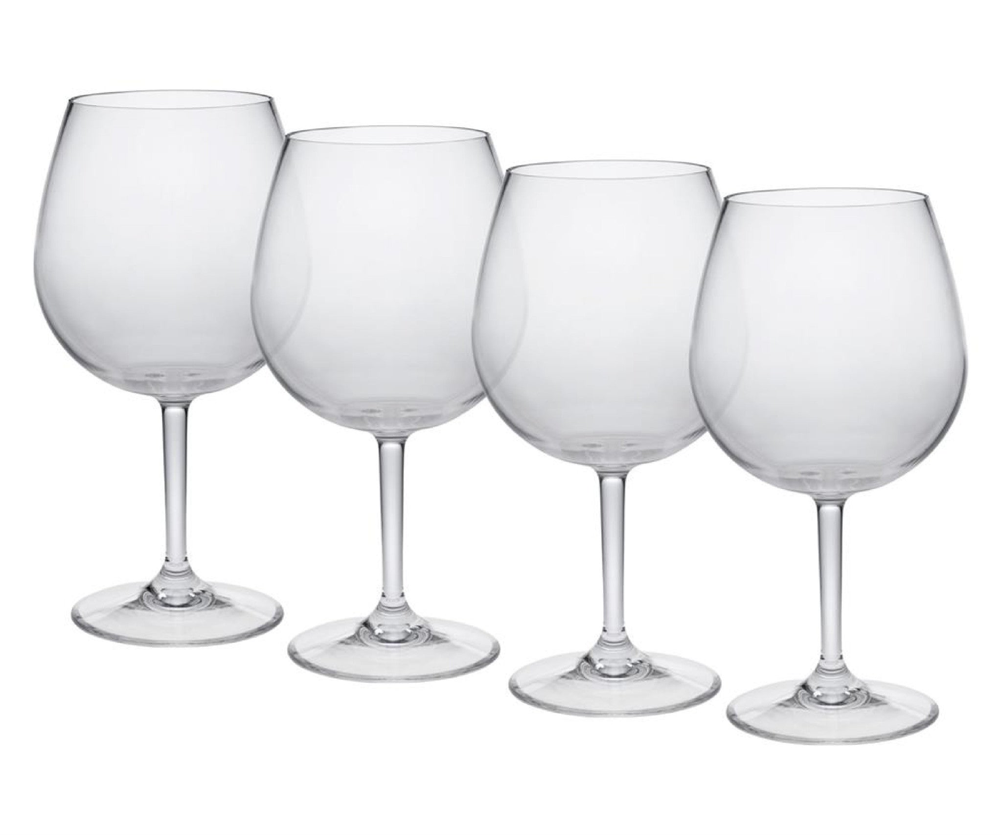 Set of Four Clear Tritan Plastic Stemmed All Purpose Wine Glass-Barware and Drinkware-DECOROLALA