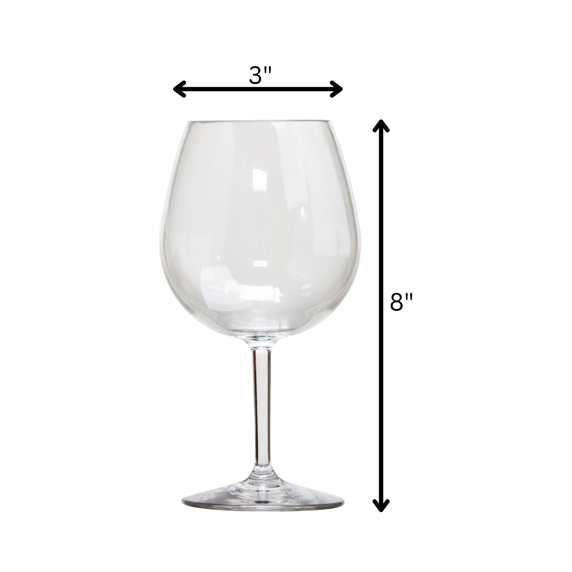 Set of Four Clear Tritan Plastic Stemmed All Purpose Wine Glass-Barware and Drinkware-DECOROLALA