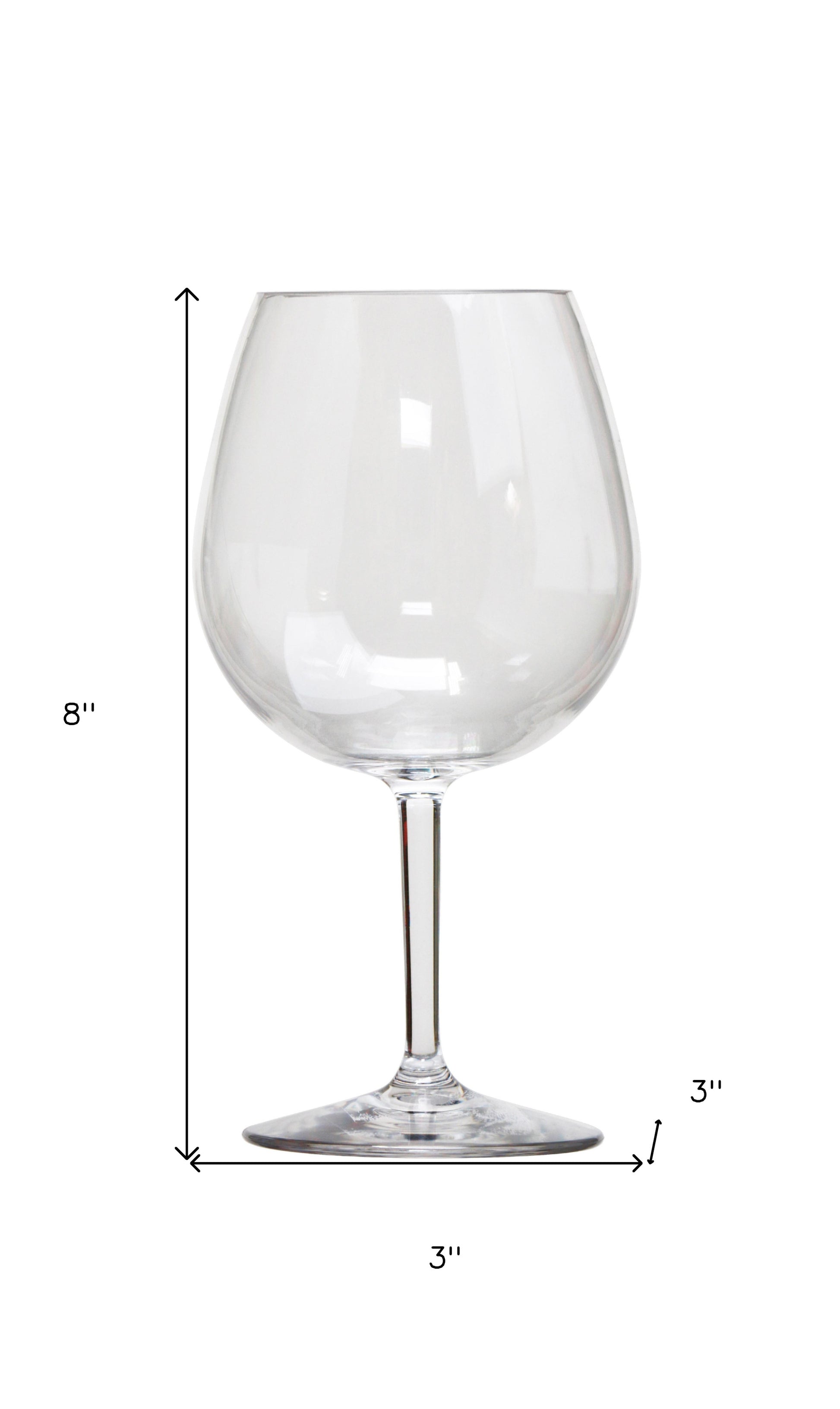 Set of Four Clear Tritan Plastic Stemmed All Purpose Wine Glass-Barware and Drinkware-DECOROLALA