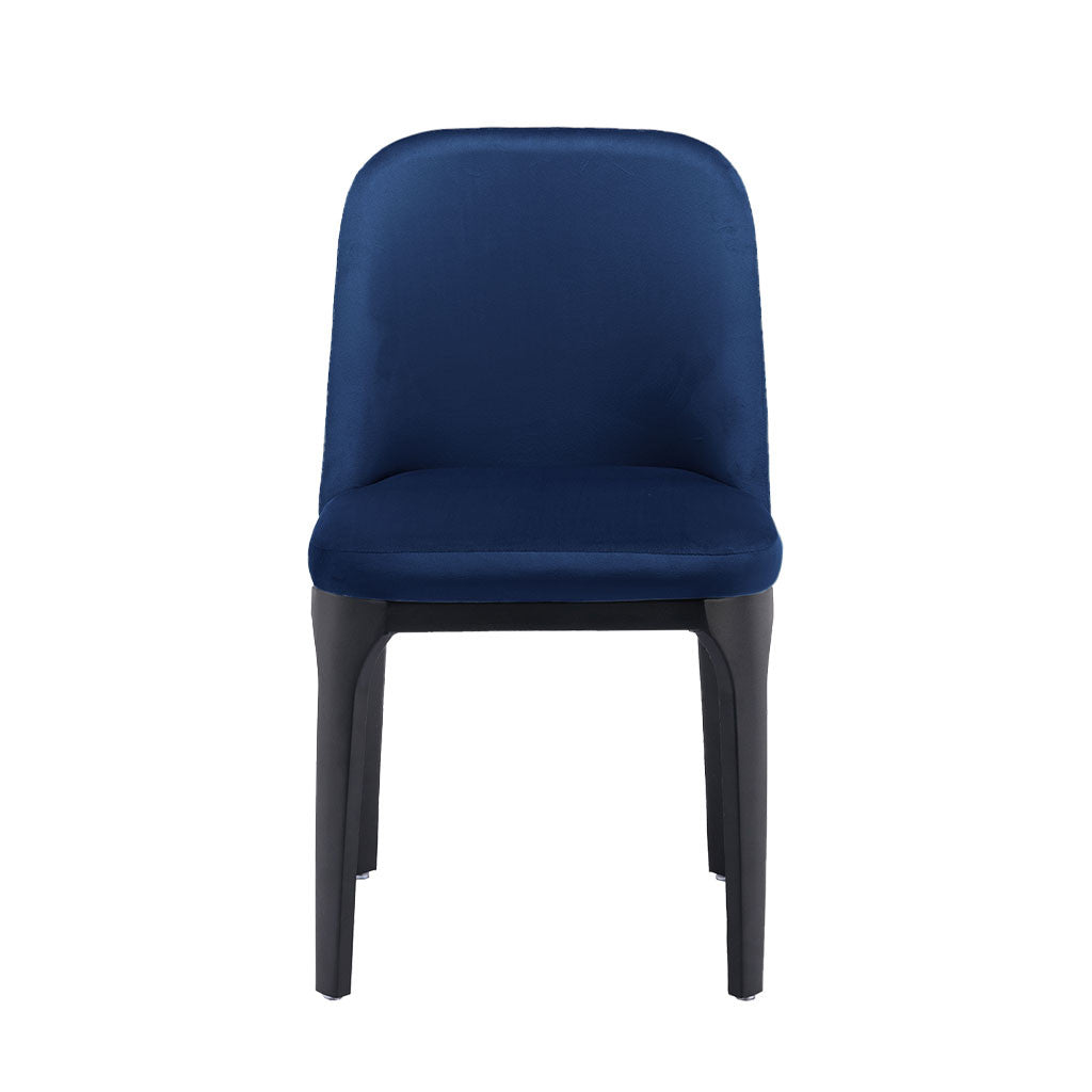 Blue and Black Upholstered Velvet Dining Side Chair-Dining Chairs-DECOROLALA