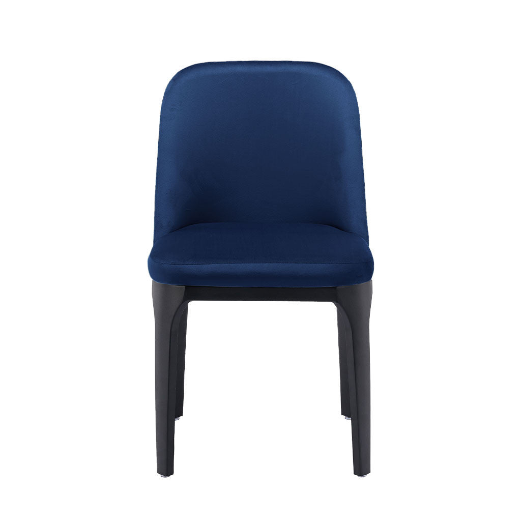 Blue and Black Upholstered Velvet Dining Side Chair-Dining Chairs-DECOROLALA
