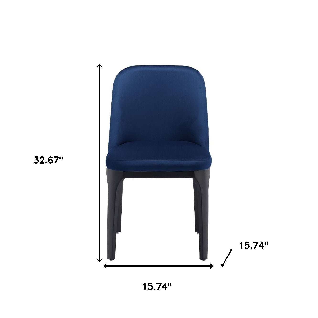 Blue and Black Upholstered Velvet Dining Side Chair-Dining Chairs-DECOROLALA