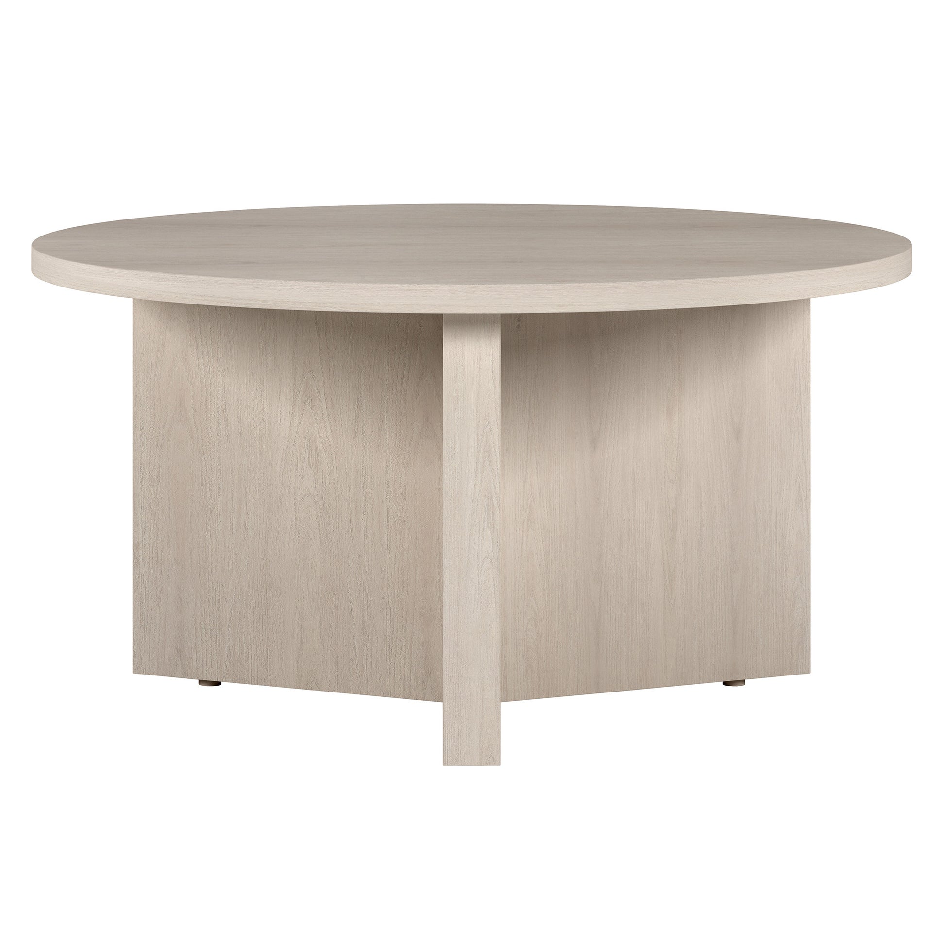 32" White Round Coffee Table-0