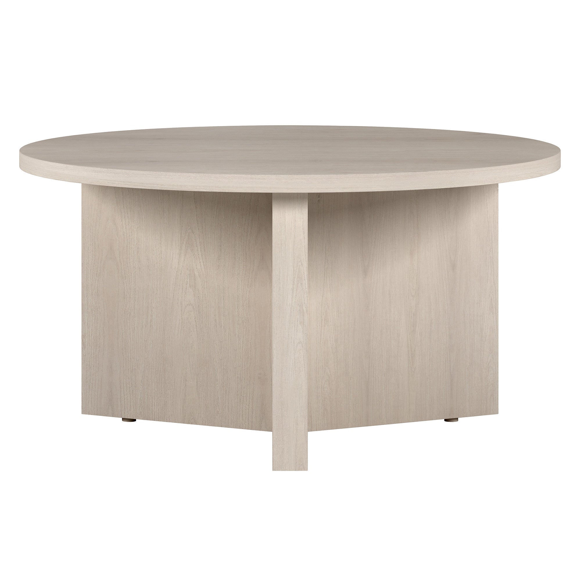 32" White Round Coffee Table-0