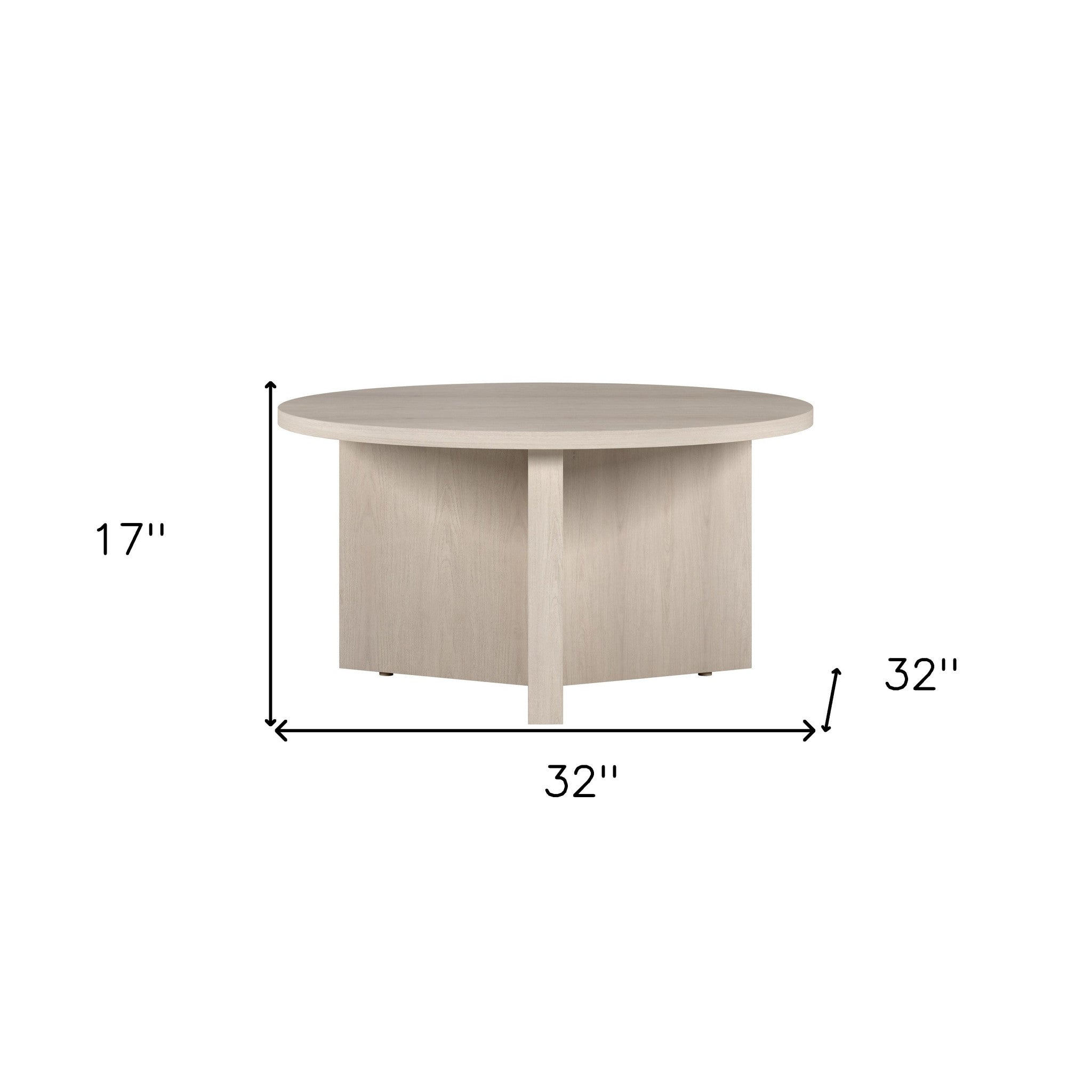 32" White Round Coffee Table-7