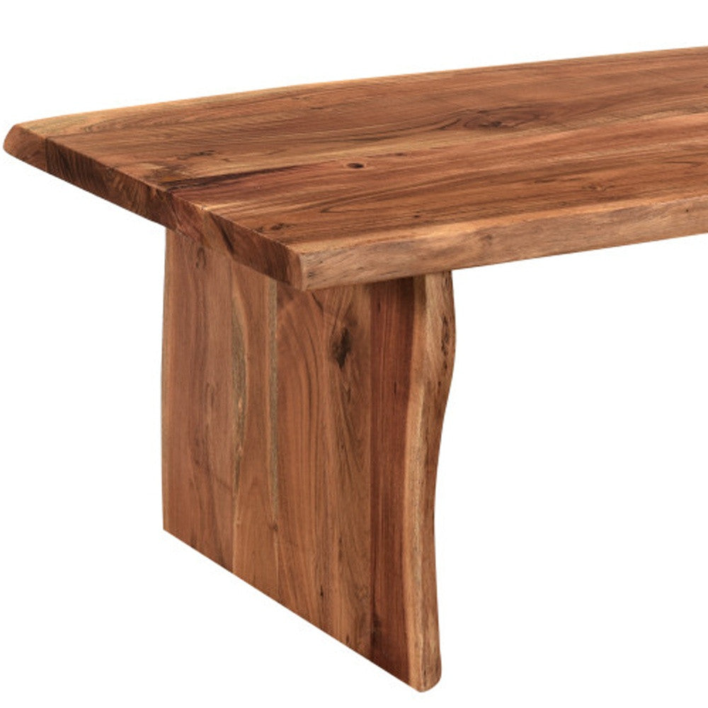 51" Brown Solid Wood Sled Coffee Table-Coffee Tables-DECOROLALA