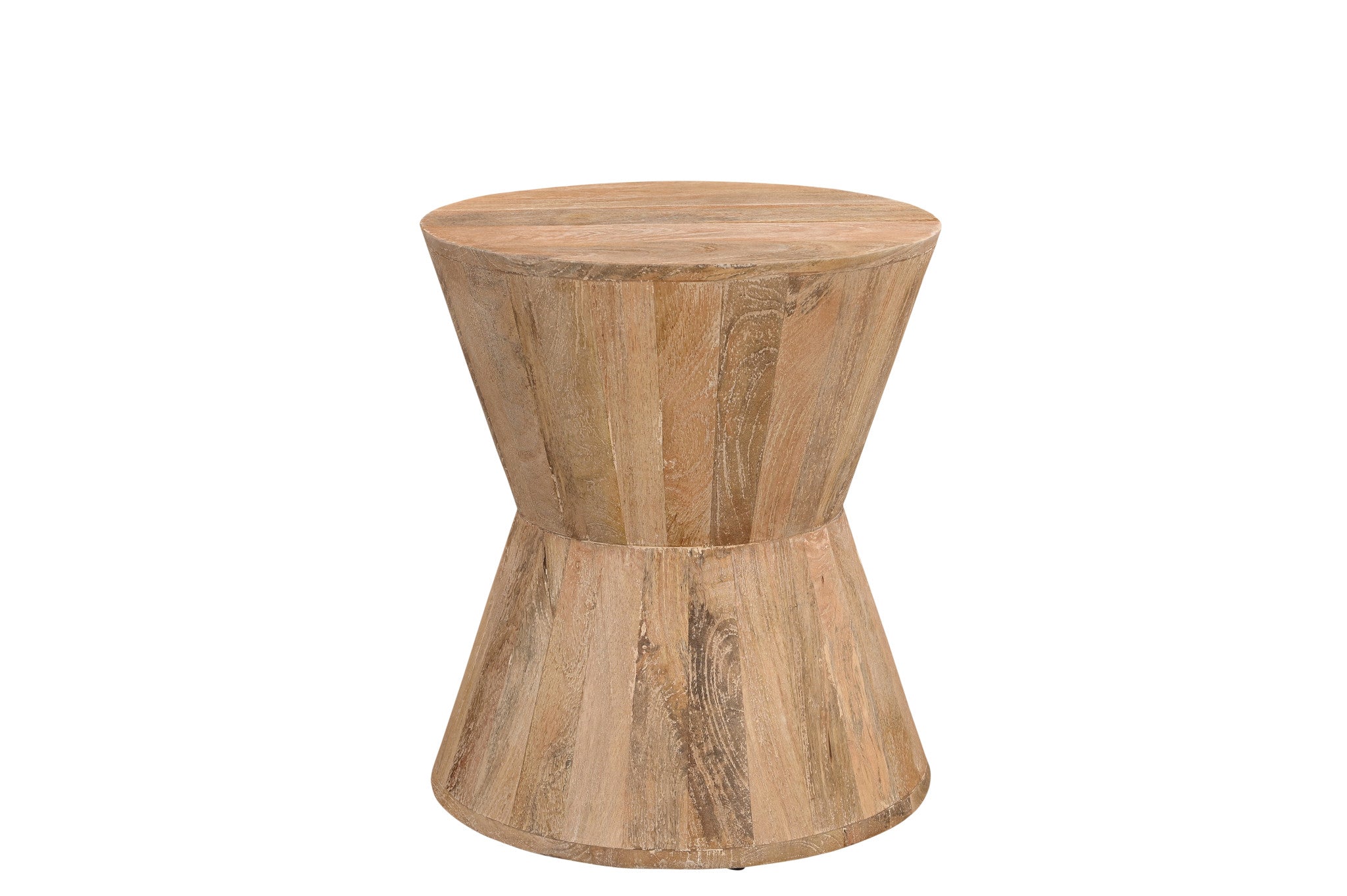 18" Wood Brown And Brown Wood Solid Wood Round End Table-End-Side Tables-DECOROLALA
