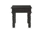 24" Black Distressed Solid Wood Square End Table-End-Side Tables-DECOROLALA