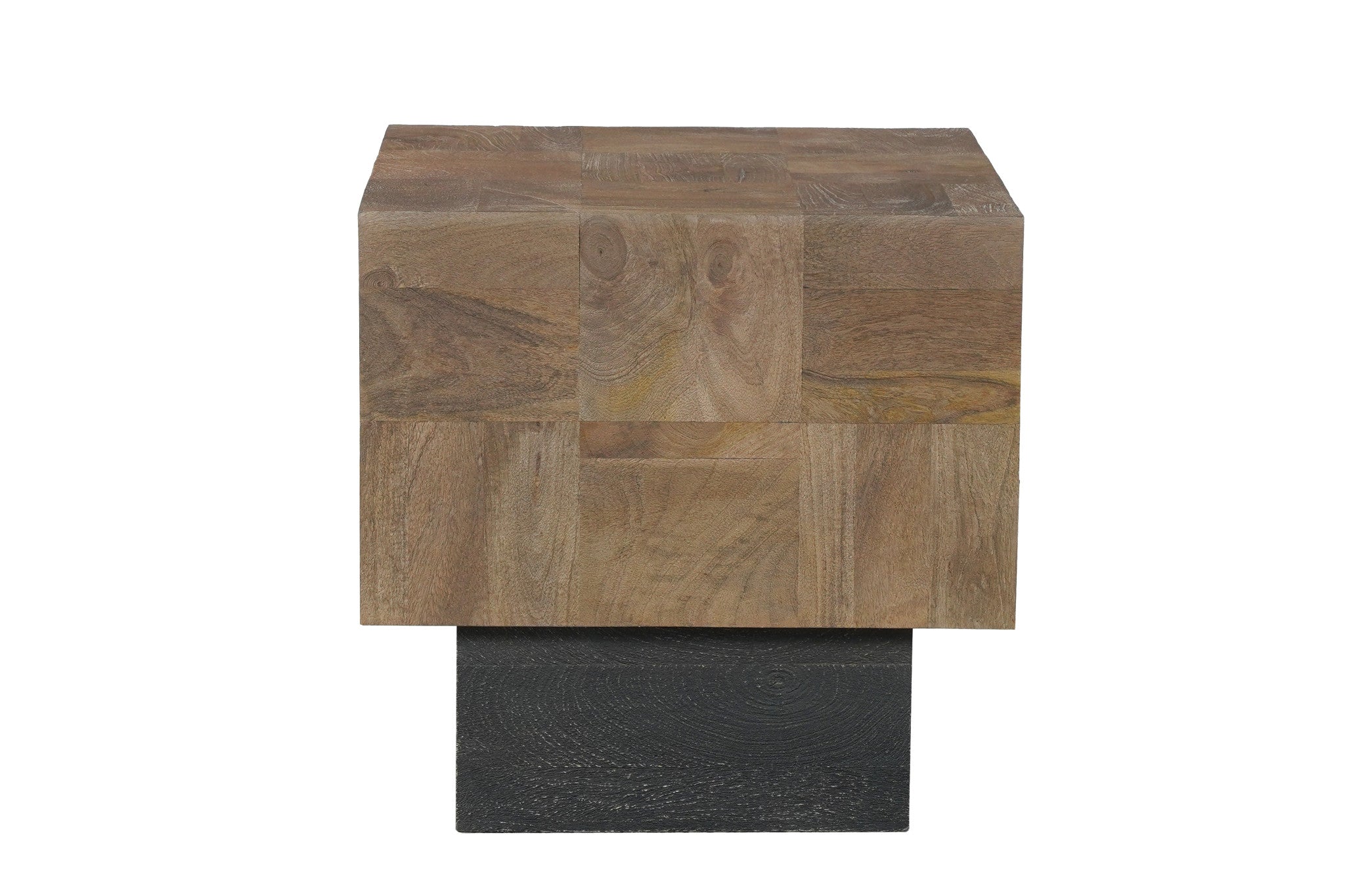 22" Black And Brown Solid Wood Square End Table-0